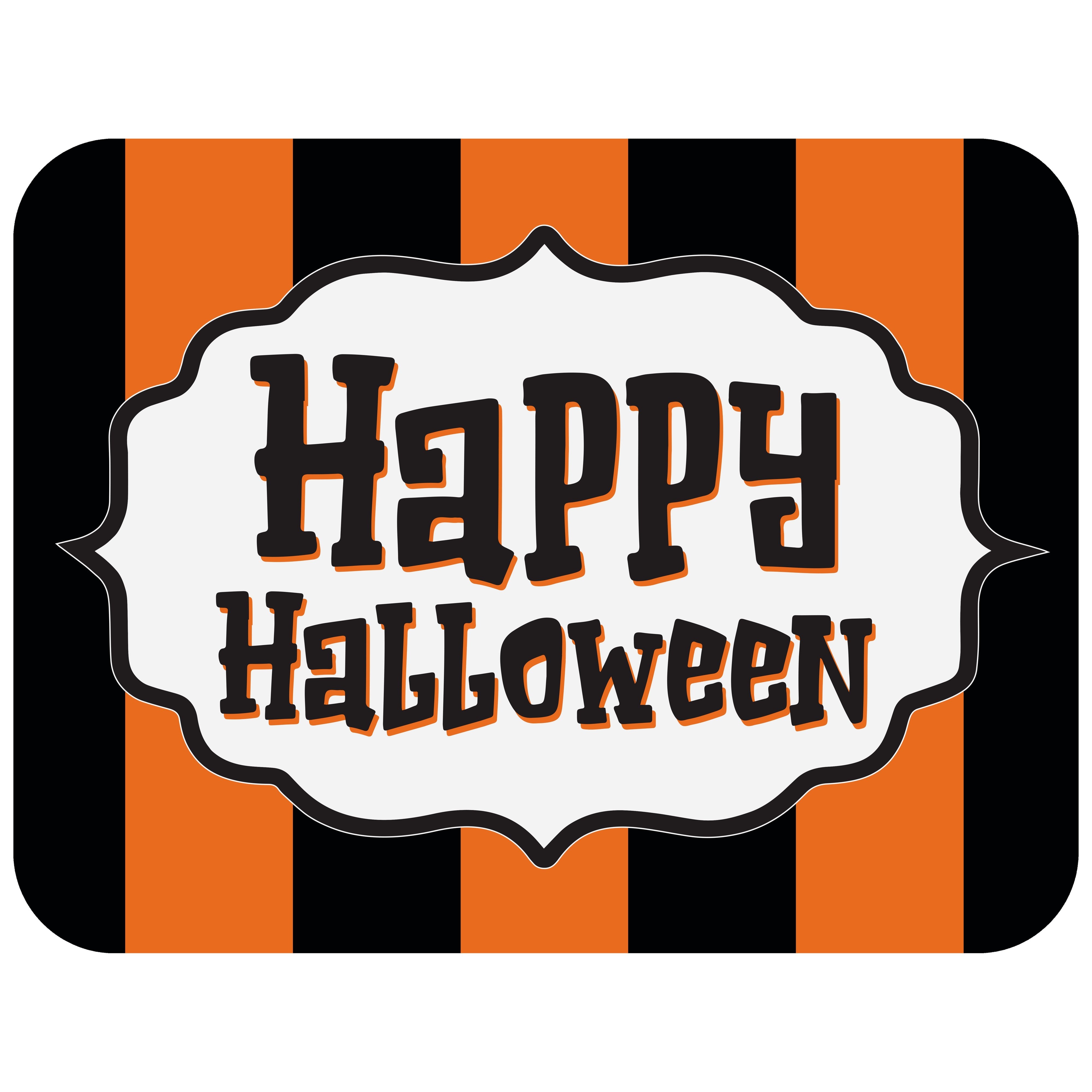 11.75" Waterproof Accent Sign: Happy Halloween Traditional Scalloped Stripes Item Number: CD1179NH-118