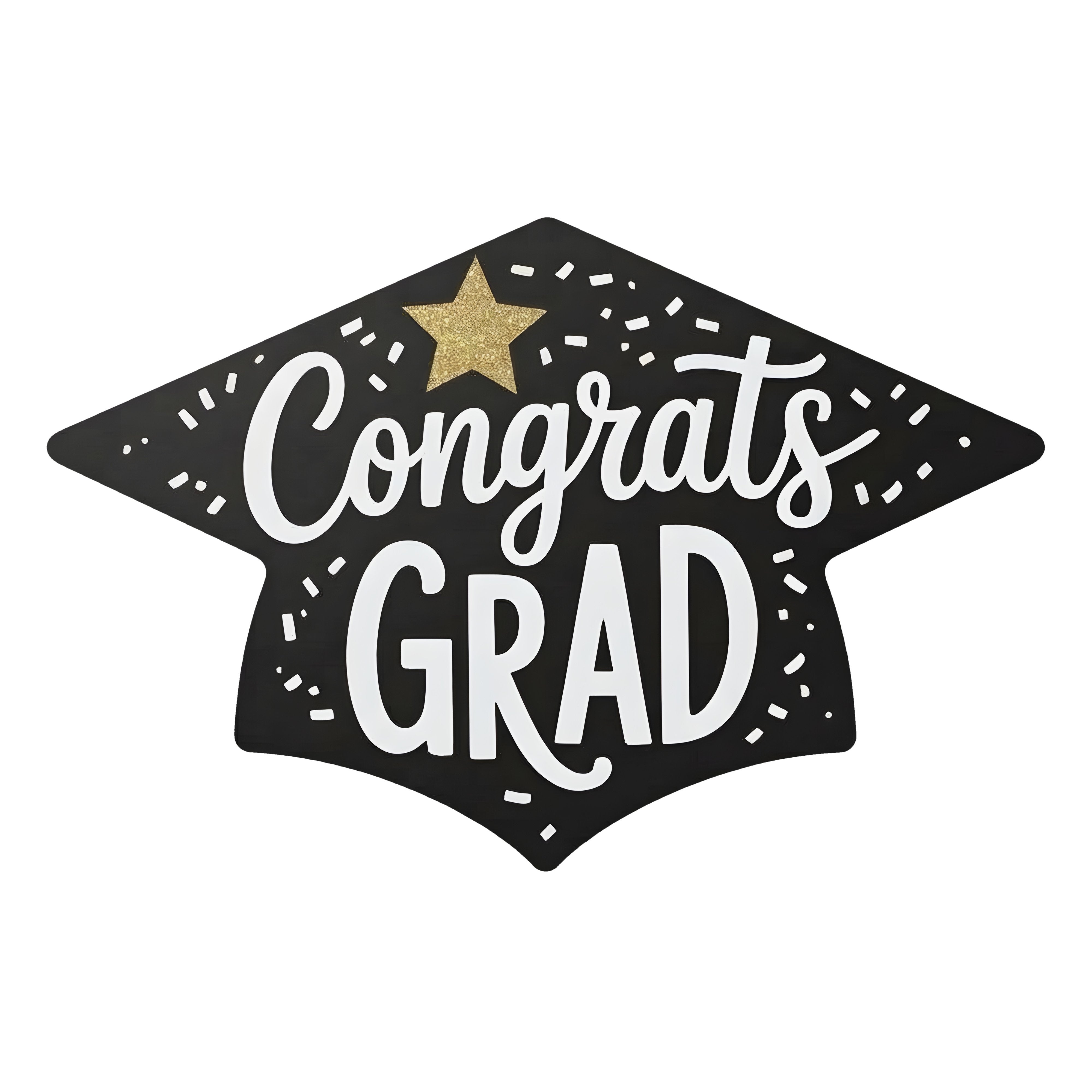 11.75" Waterproof Sign: Congrats Grad Mortarboard Cap Item Number: CD1355NH-118