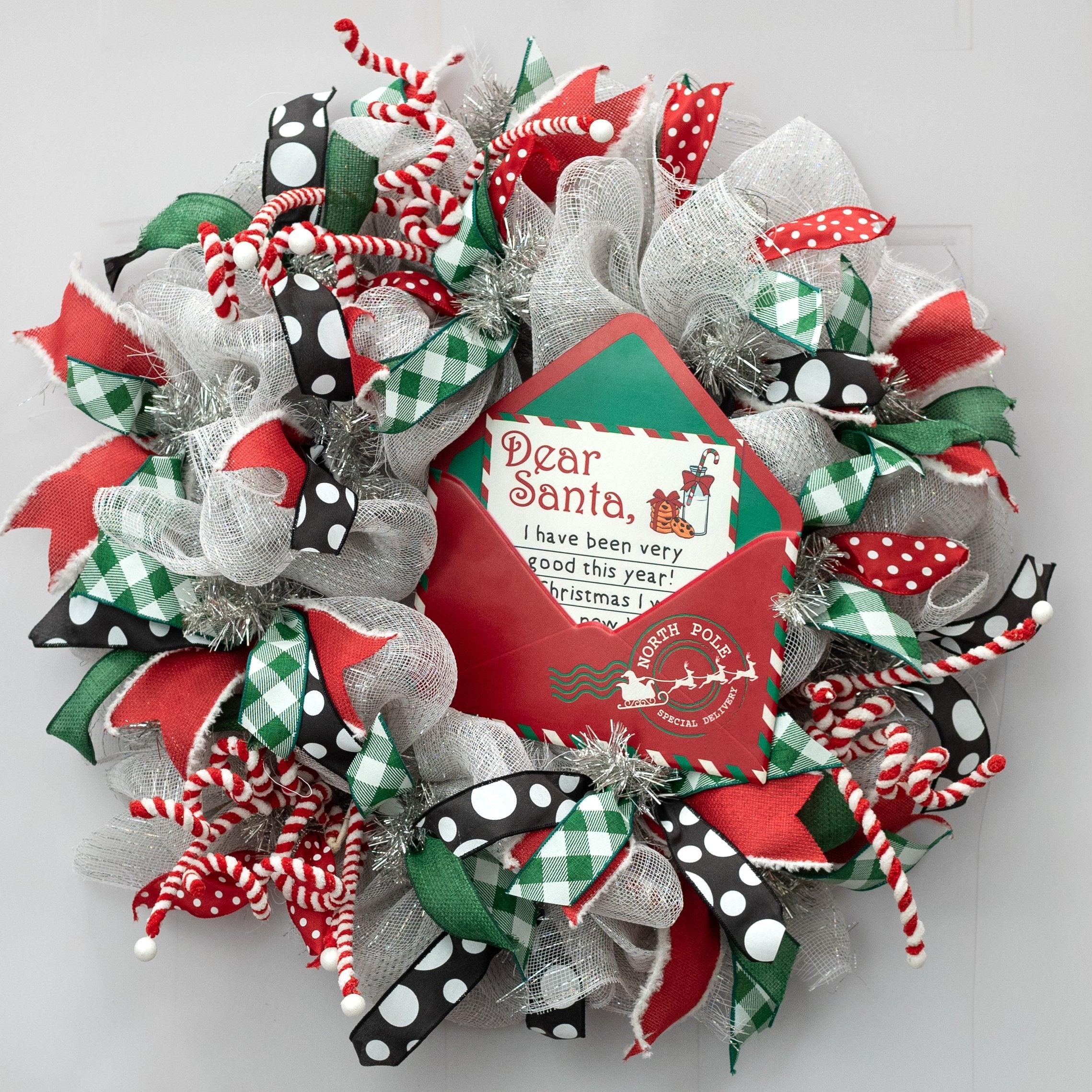 11" Metal Embossed Dear Santa Open Envelope Hanger Lifestyle Photo