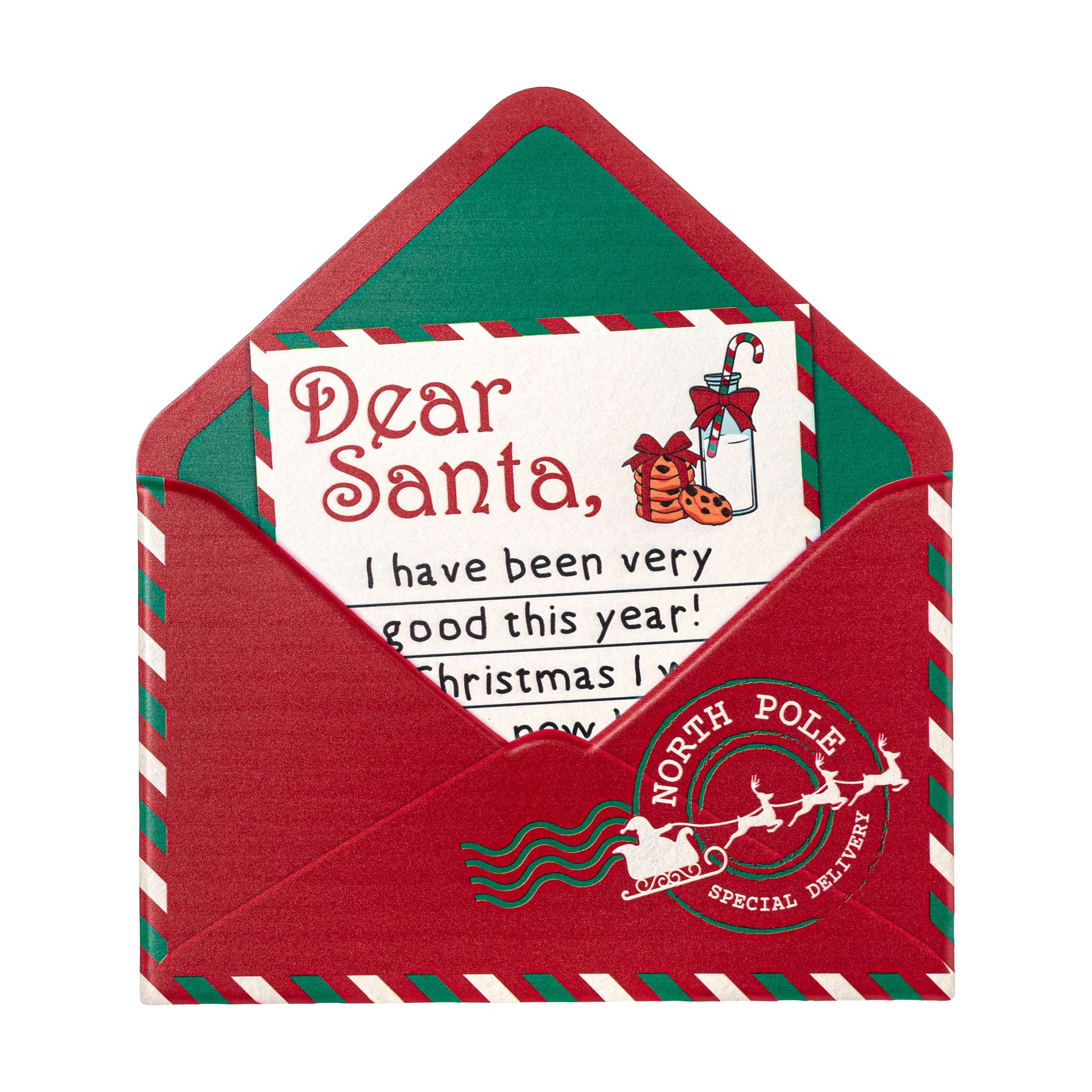 11" Metal Embossed Dear Santa Open Envelope Hanger Item Number: MD177083