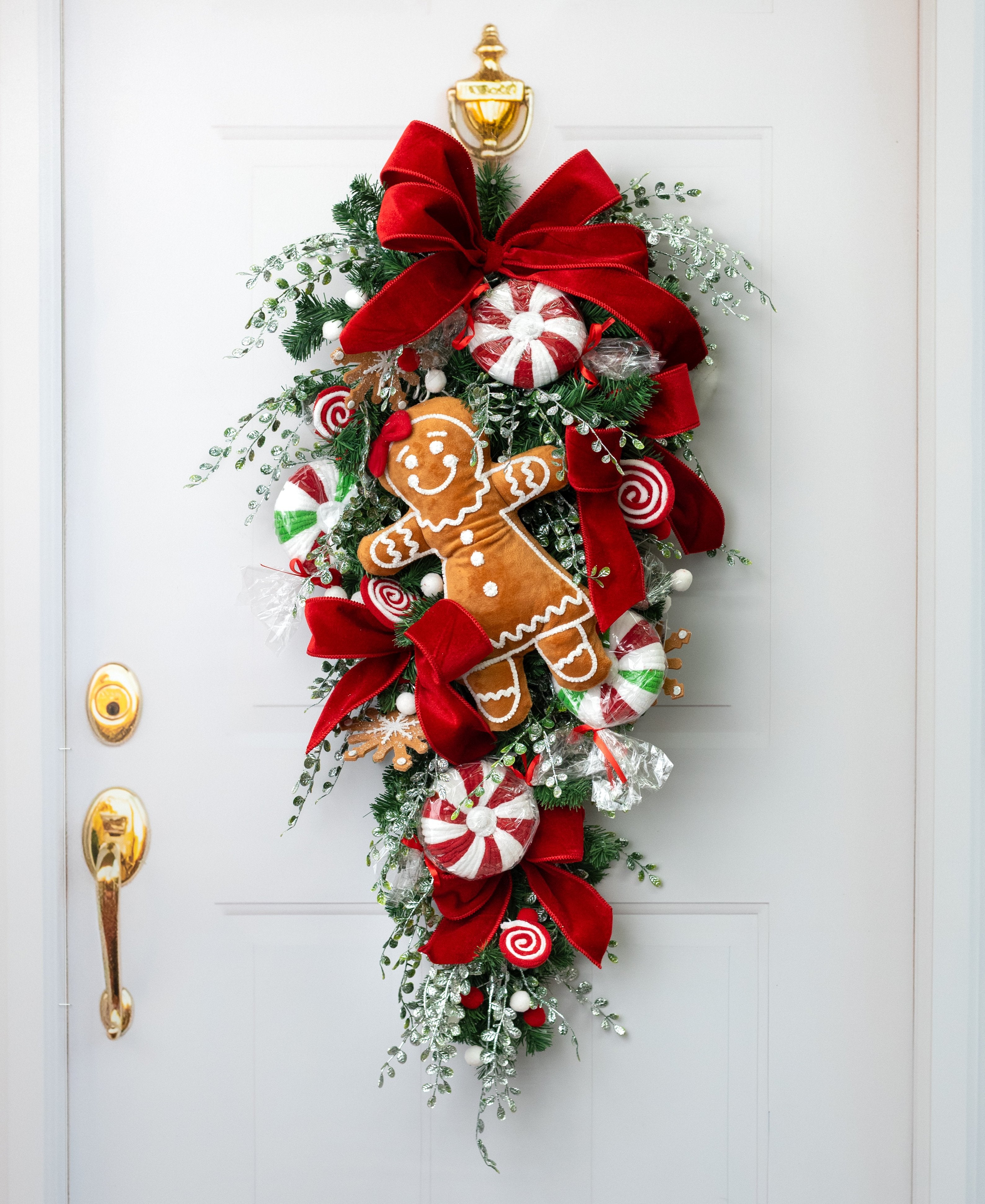 11" Wrapped Round Peppermint Candy: Red & White Lifestyle Photo