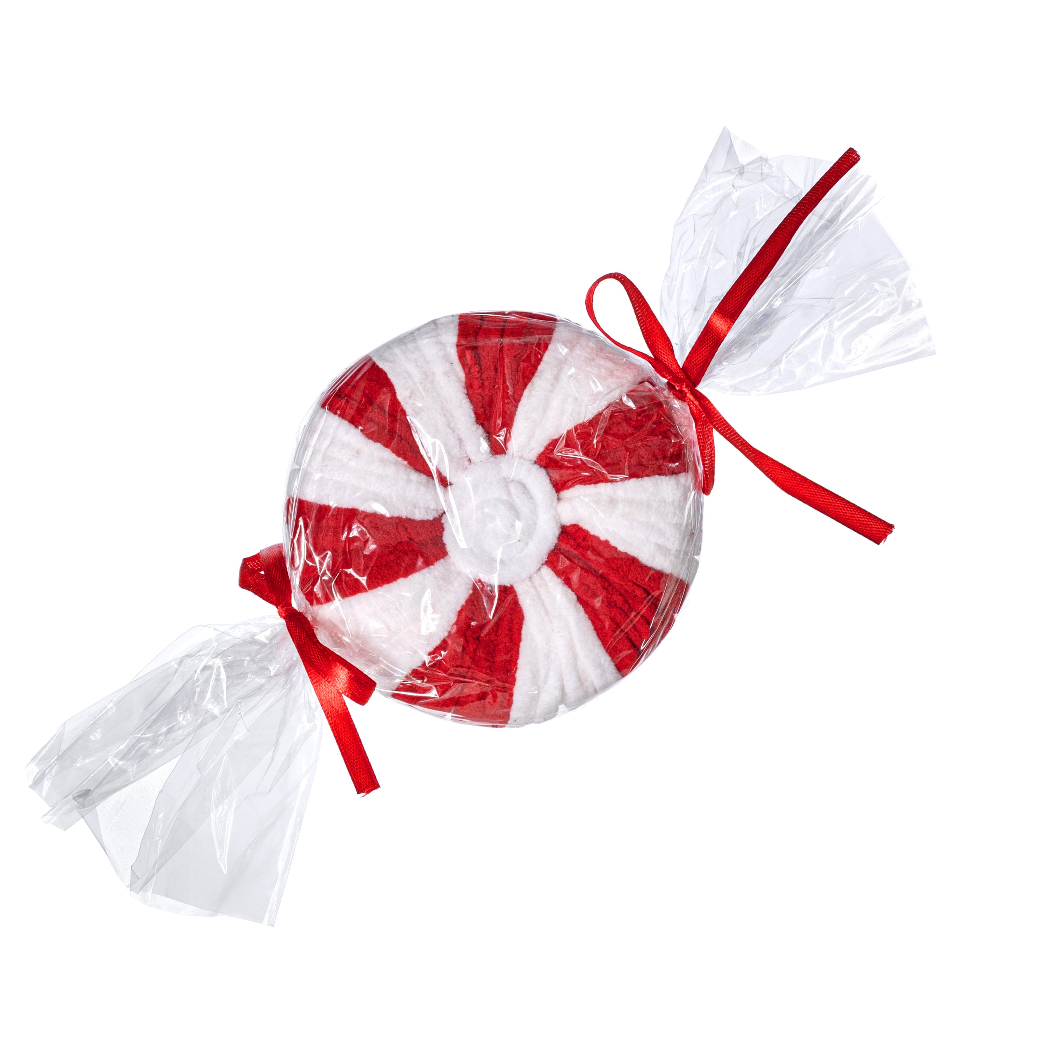 11" Wrapped Round Peppermint Candy: Red & White Item Number: XC117064