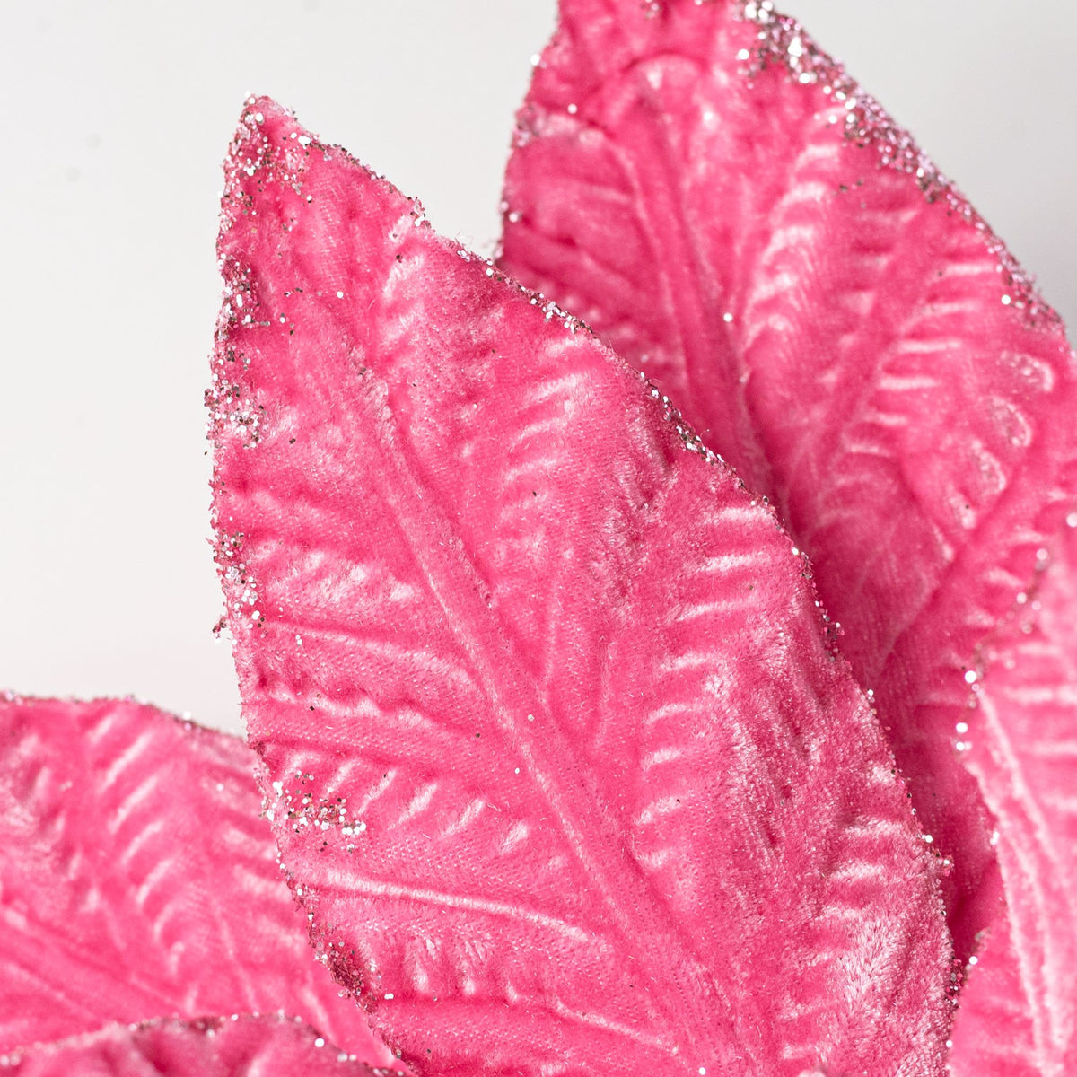 12" x 20" Embossed Velvet Poinsettia Stem: Candy Pink Lifestyle Photo