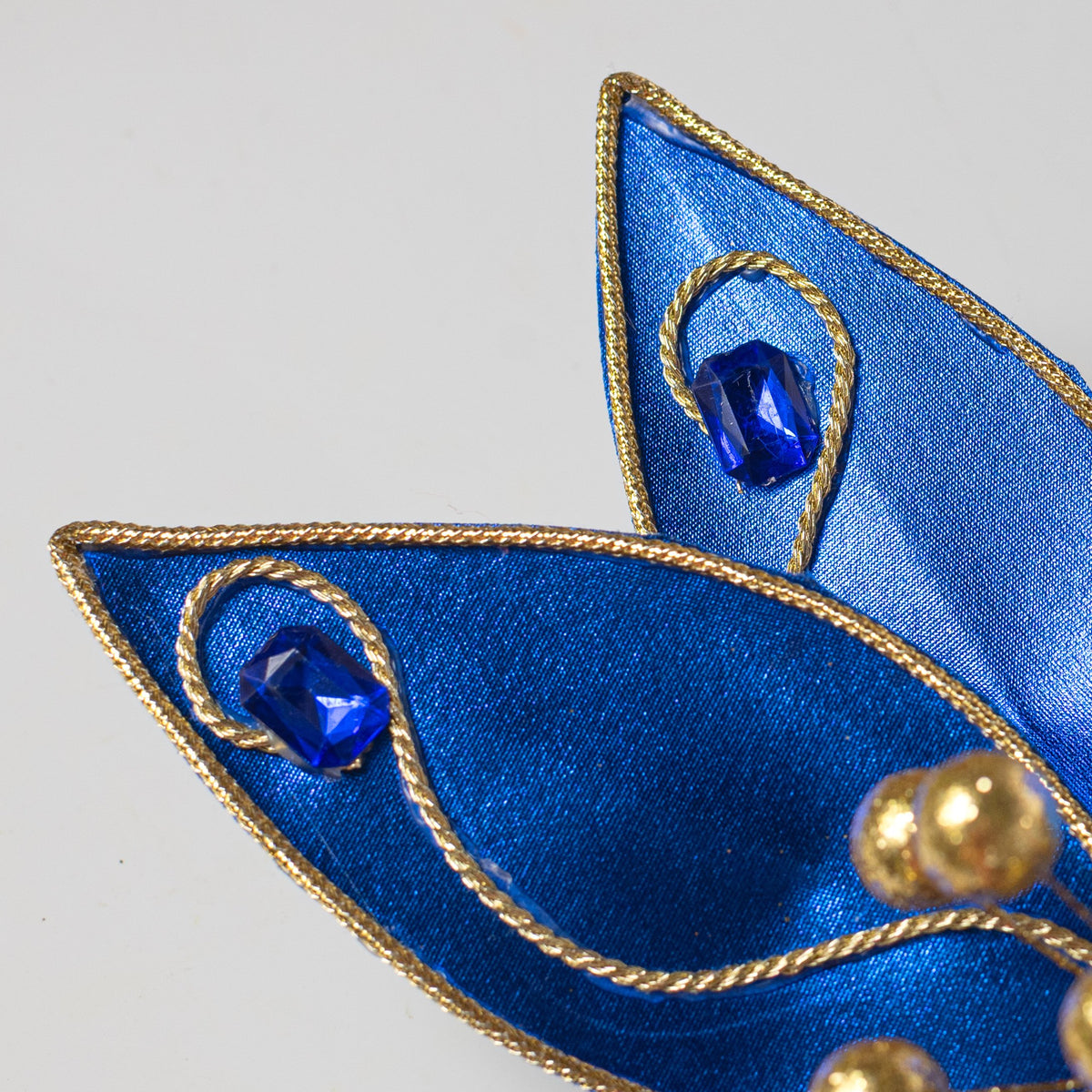 12" x 23" Metallic Gem Poinsettia Stem: Royal Blue Lifestyle Photo