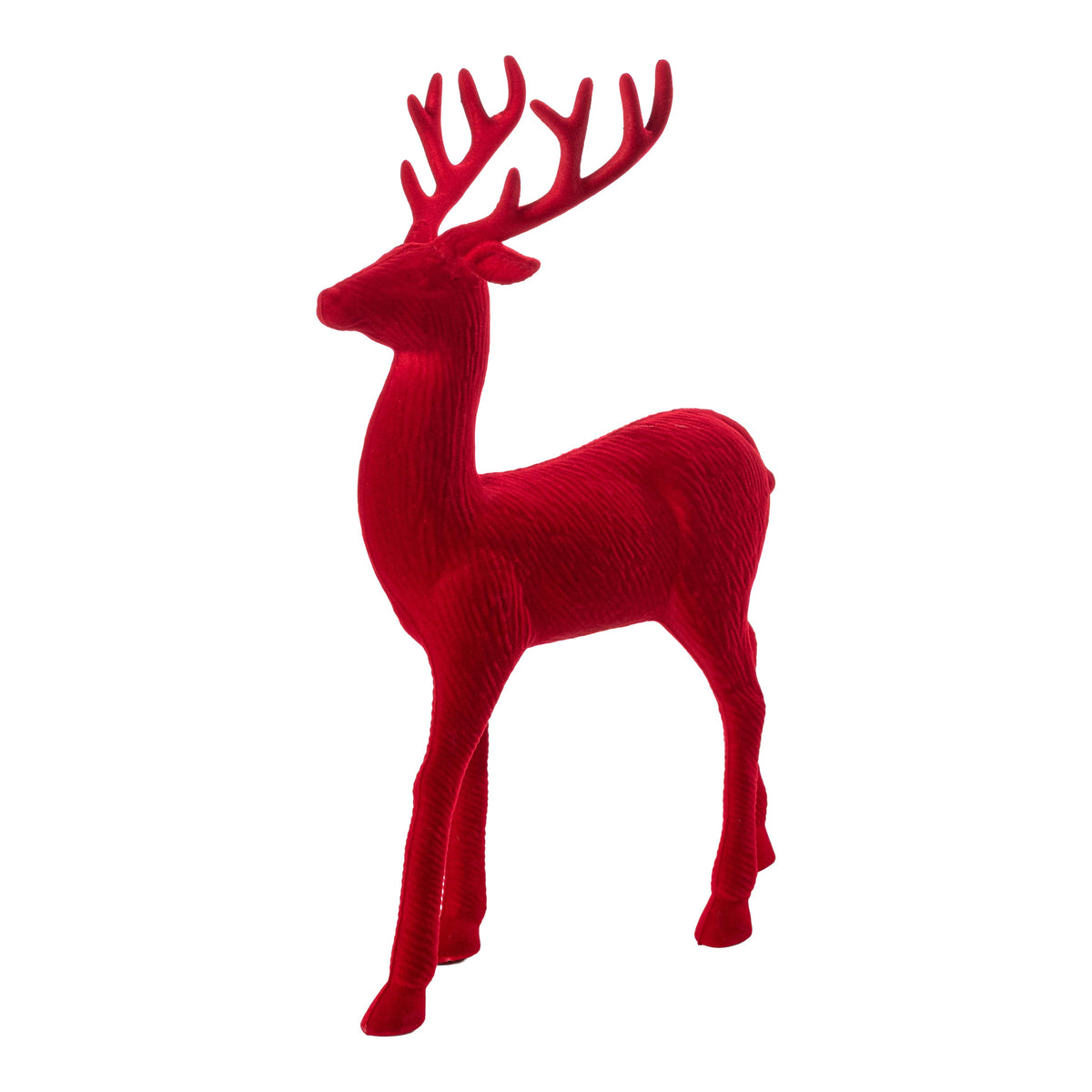 12" Flocked Deer Decor: Red Item Number: 86926RD