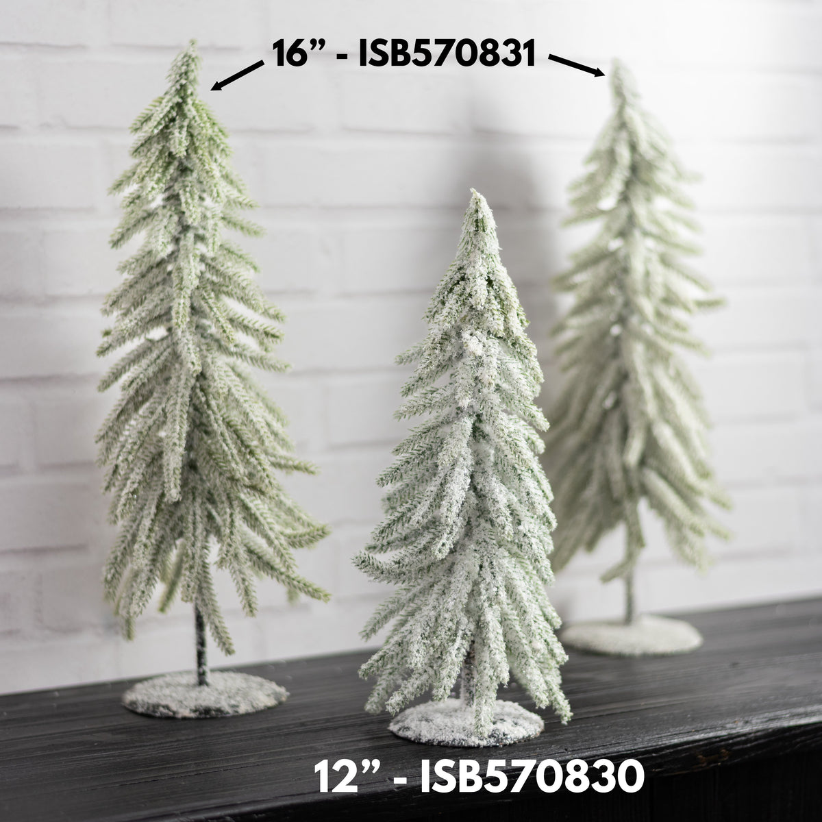 12" Flocked Snowy Christmas Tree Table Decor Lifestyle Photo