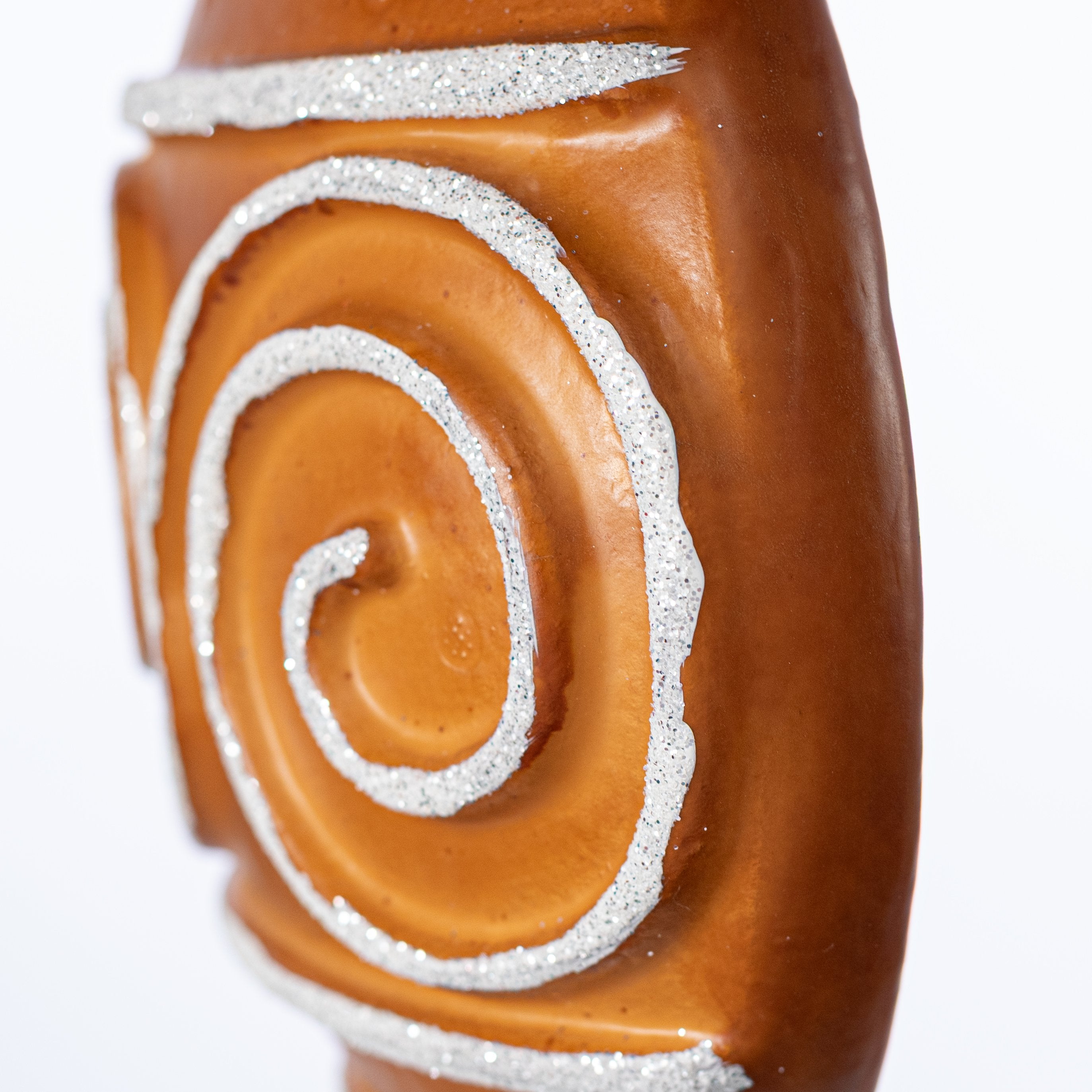 12" Gingerbread Swirl Stripe Bell Sign Ornament detail photo 3