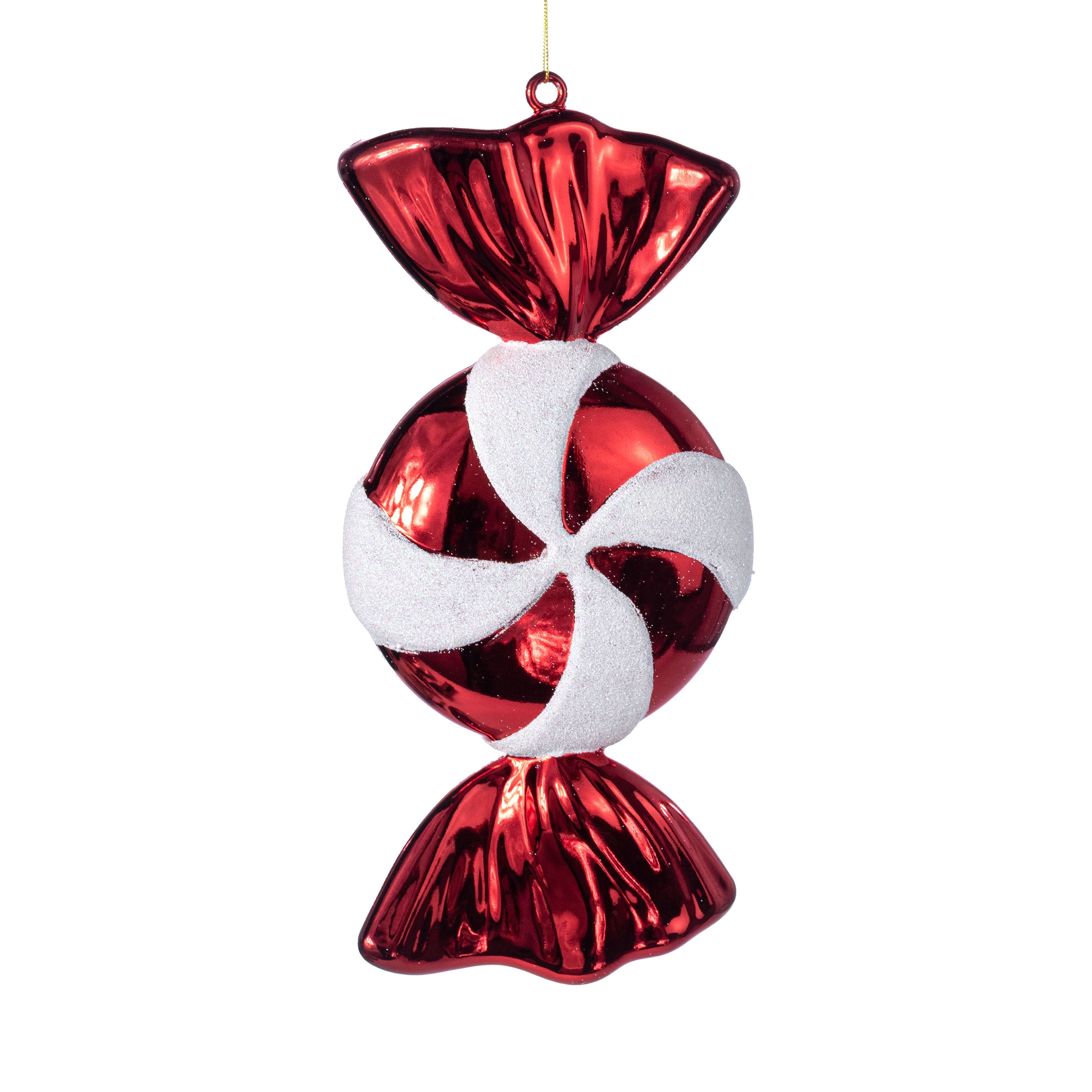 12" Hanging Peppermint Candy Ornament: Red & White Item Number: 32313