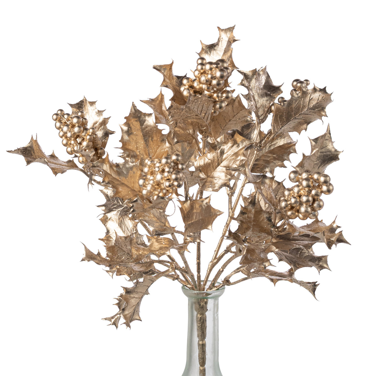 12" Holly Leaves & Berries Bush: Champagne Gold Item Number: 2826163CH