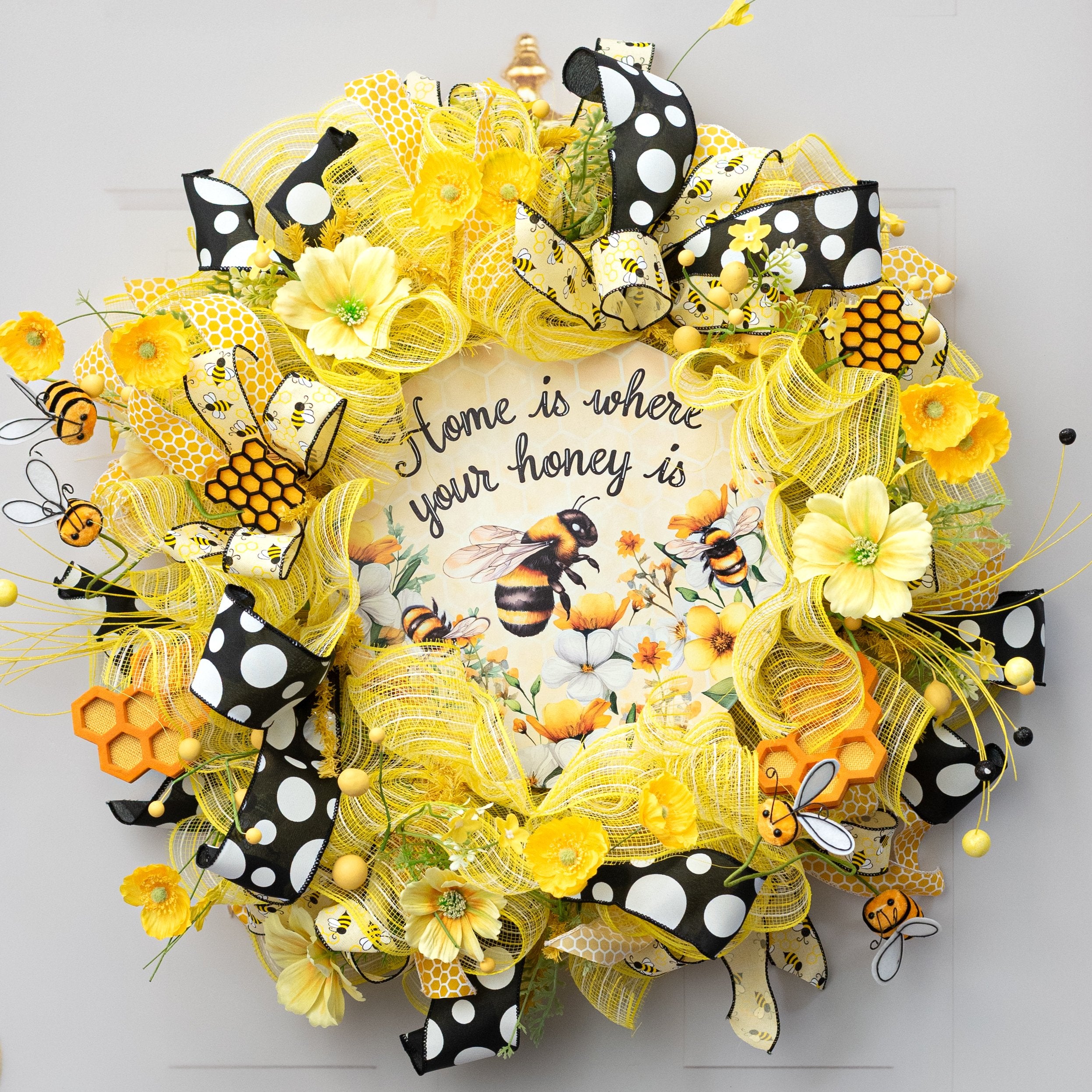 12" Round Metal Sign: Honey at Home Lifestyle Photo