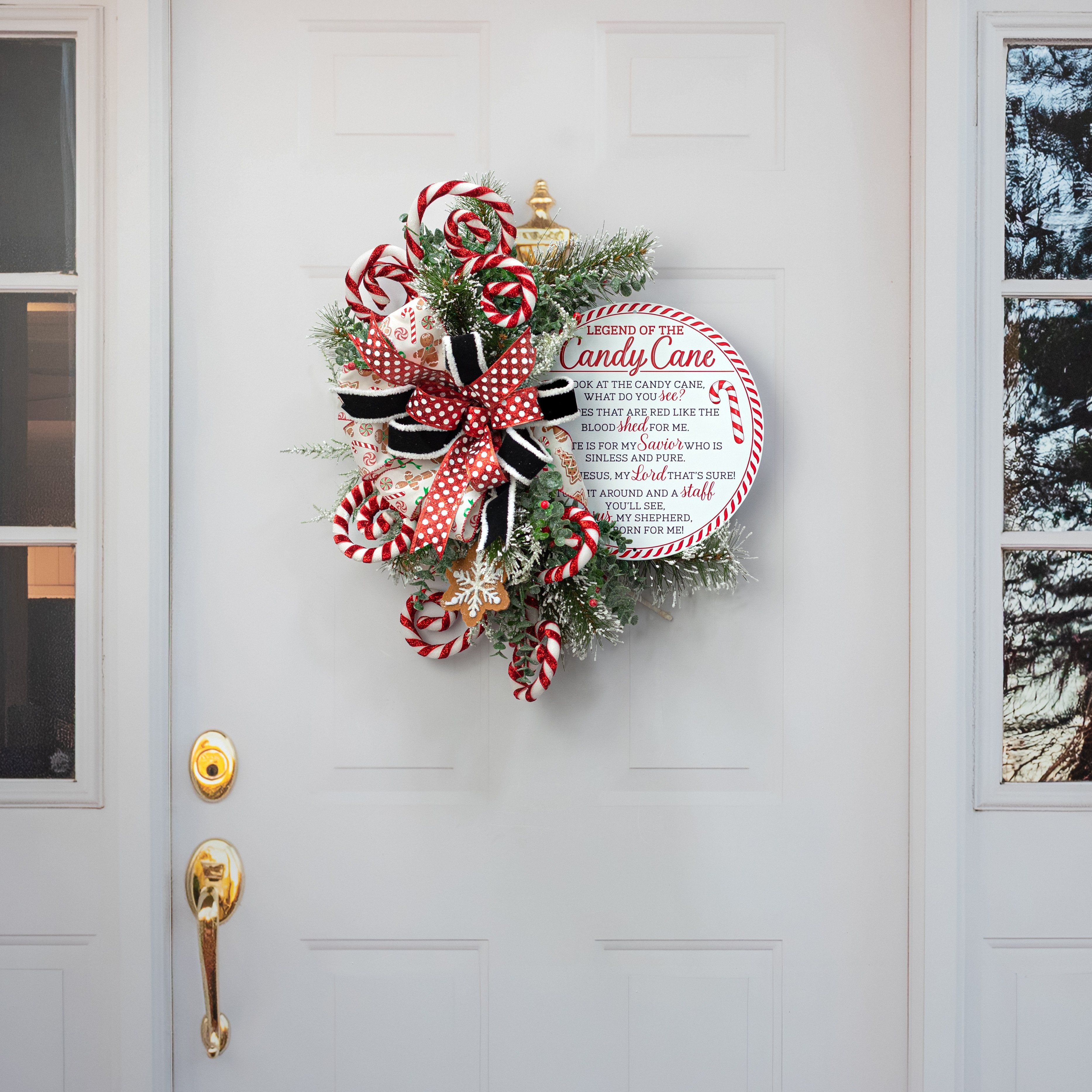 12" Round Metal Sign: Legend of the Candy Cane detail photo 4