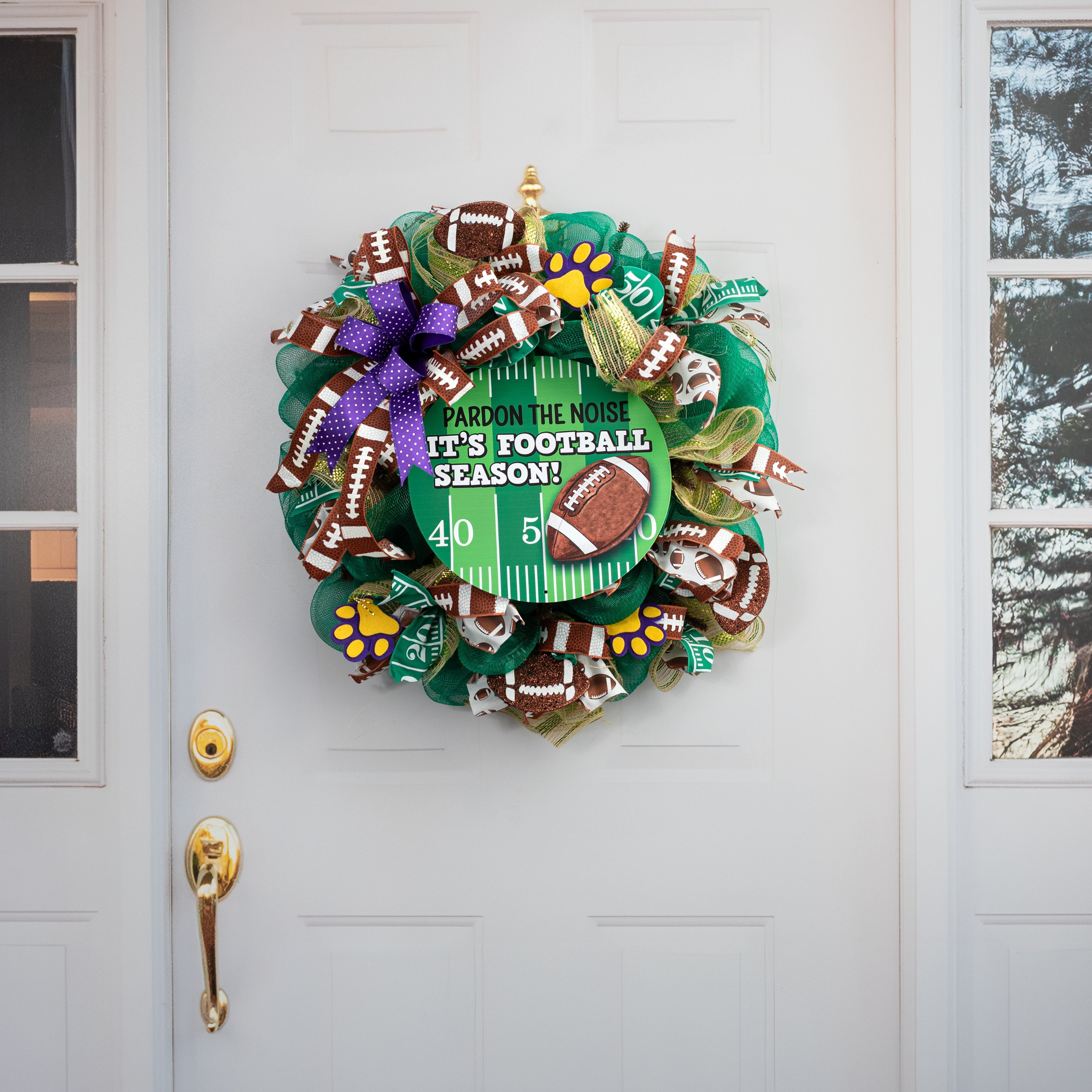 12" Round Metal Sign: Pardon Noise Football Season detail photo 4