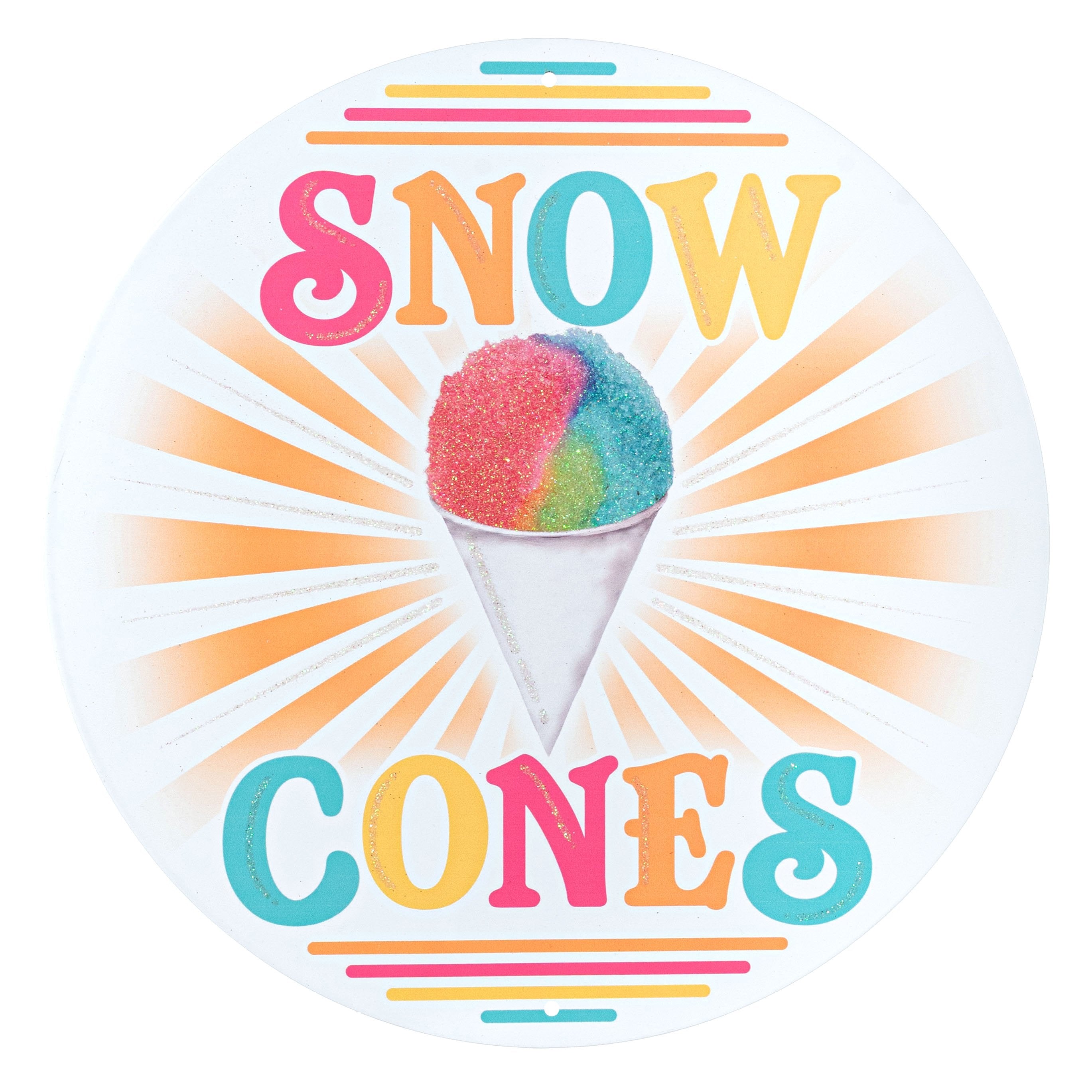 12" Round Metal Sign: Summer Snow Cones Item Number: MD1725E7