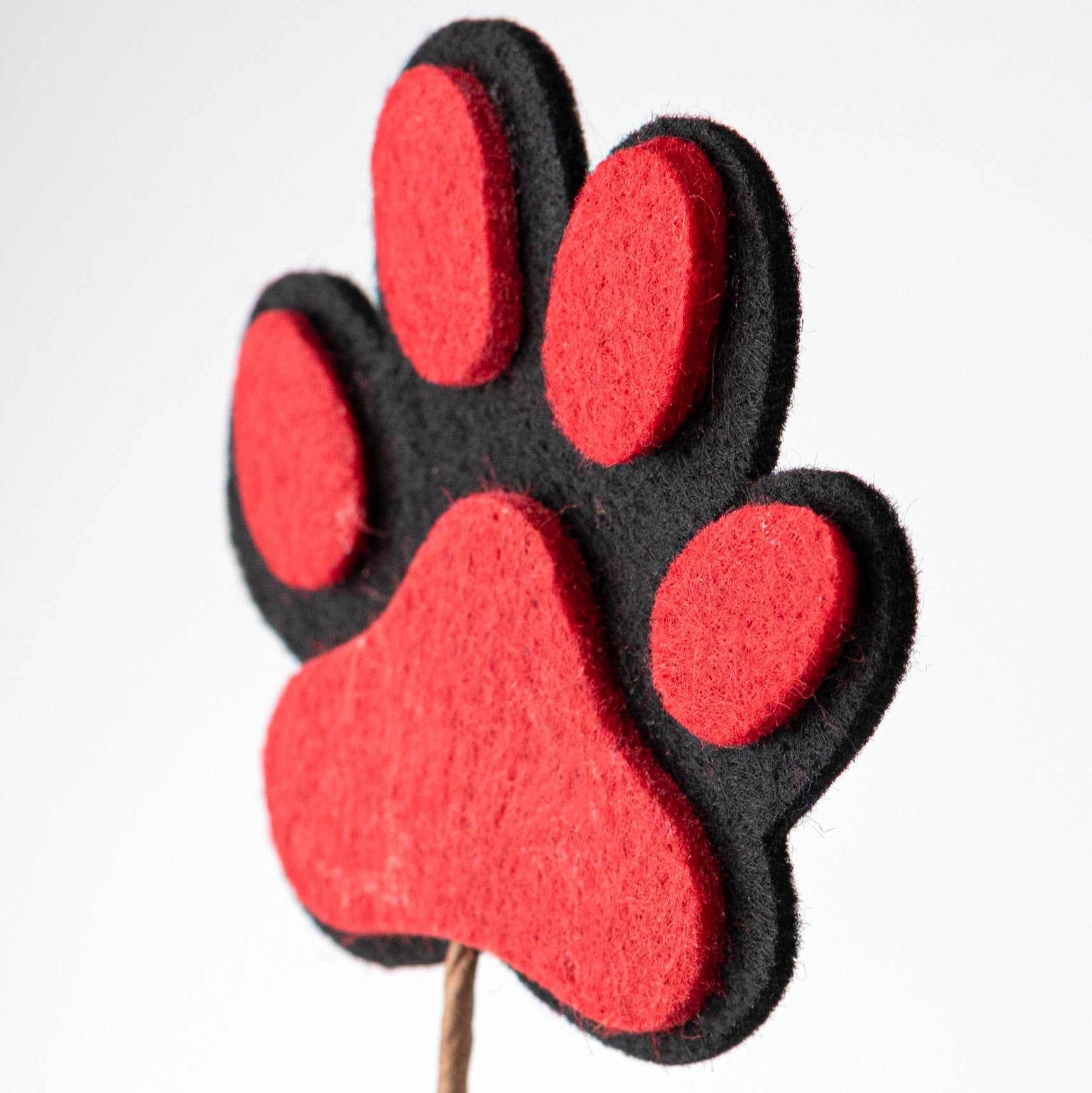 13" Felt Paw Prints Spray: Black & Red Lifestyle Photo