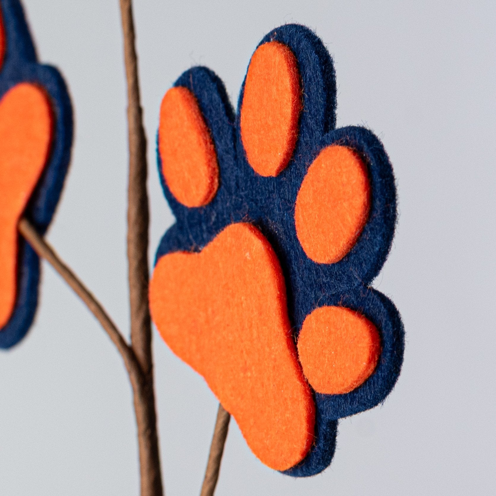 13" Felt Paw Prints Spray: Navy Blue & Orange Lifestyle Photo