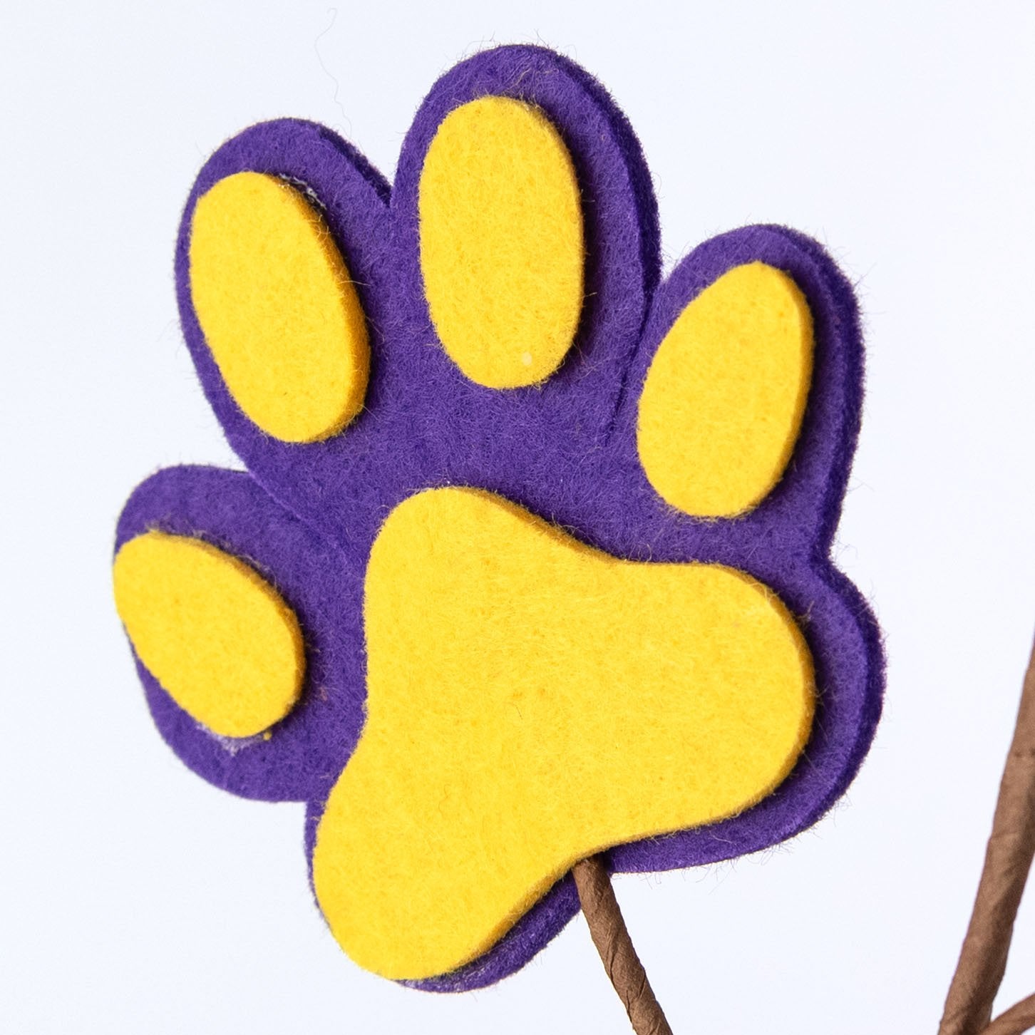 13" Felt Paw Prints Spray: Purple & Golden Yellow Lifestyle Photo