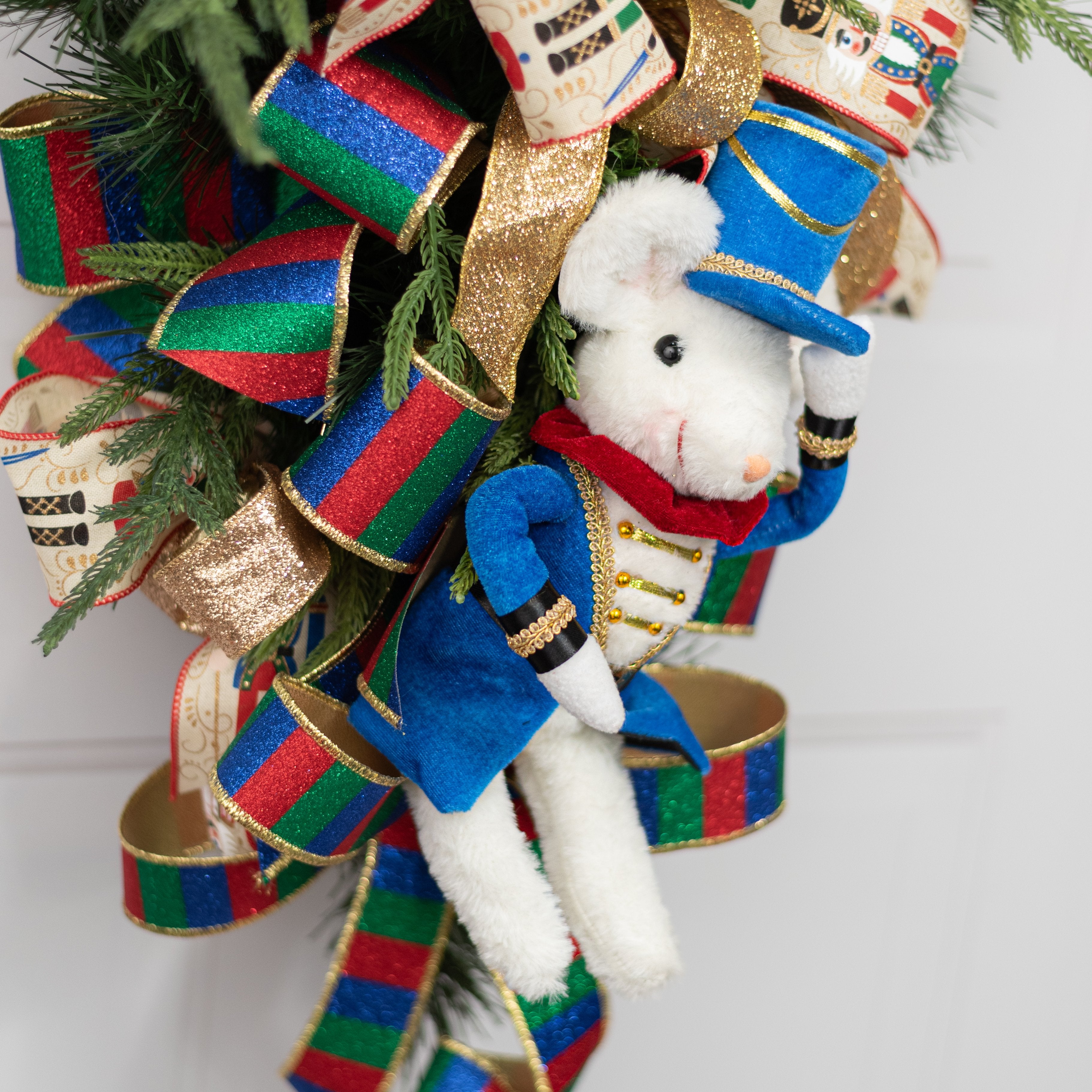 13" Nutcracker Mouse Hat Ornament: Blue Lifestyle Photo