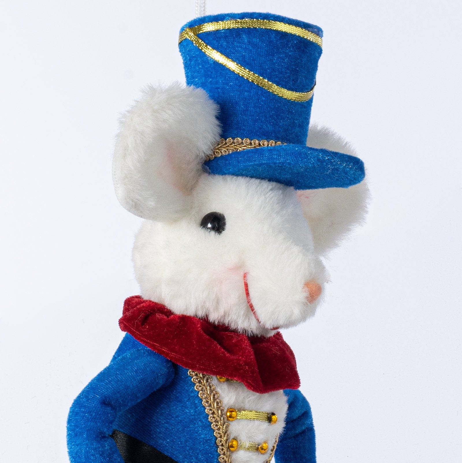 13" Nutcracker Mouse Hat Ornament: Blue detail photo 3
