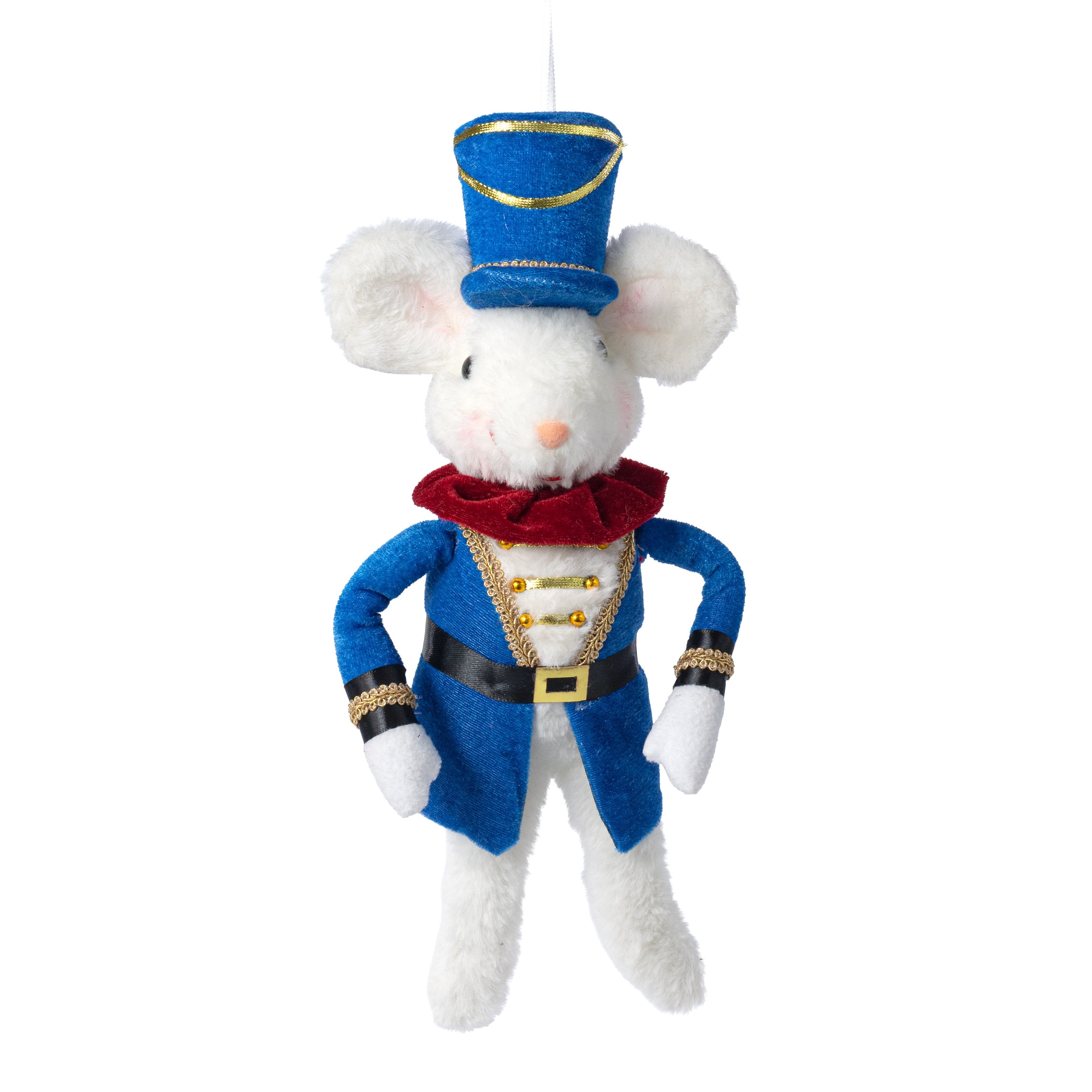 13" Nutcracker Mouse Hat Ornament: Blue Item Number: 86987BL