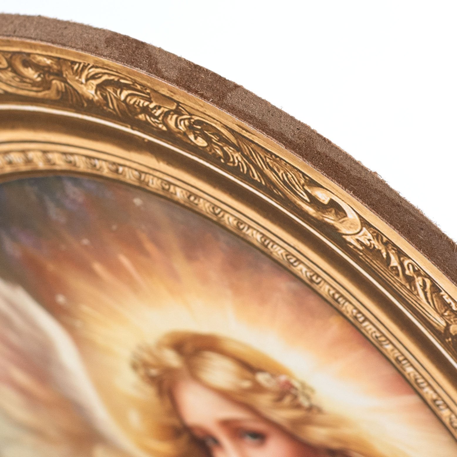 13" Oval Wooden Sign: Angel Portrait detail photo 3