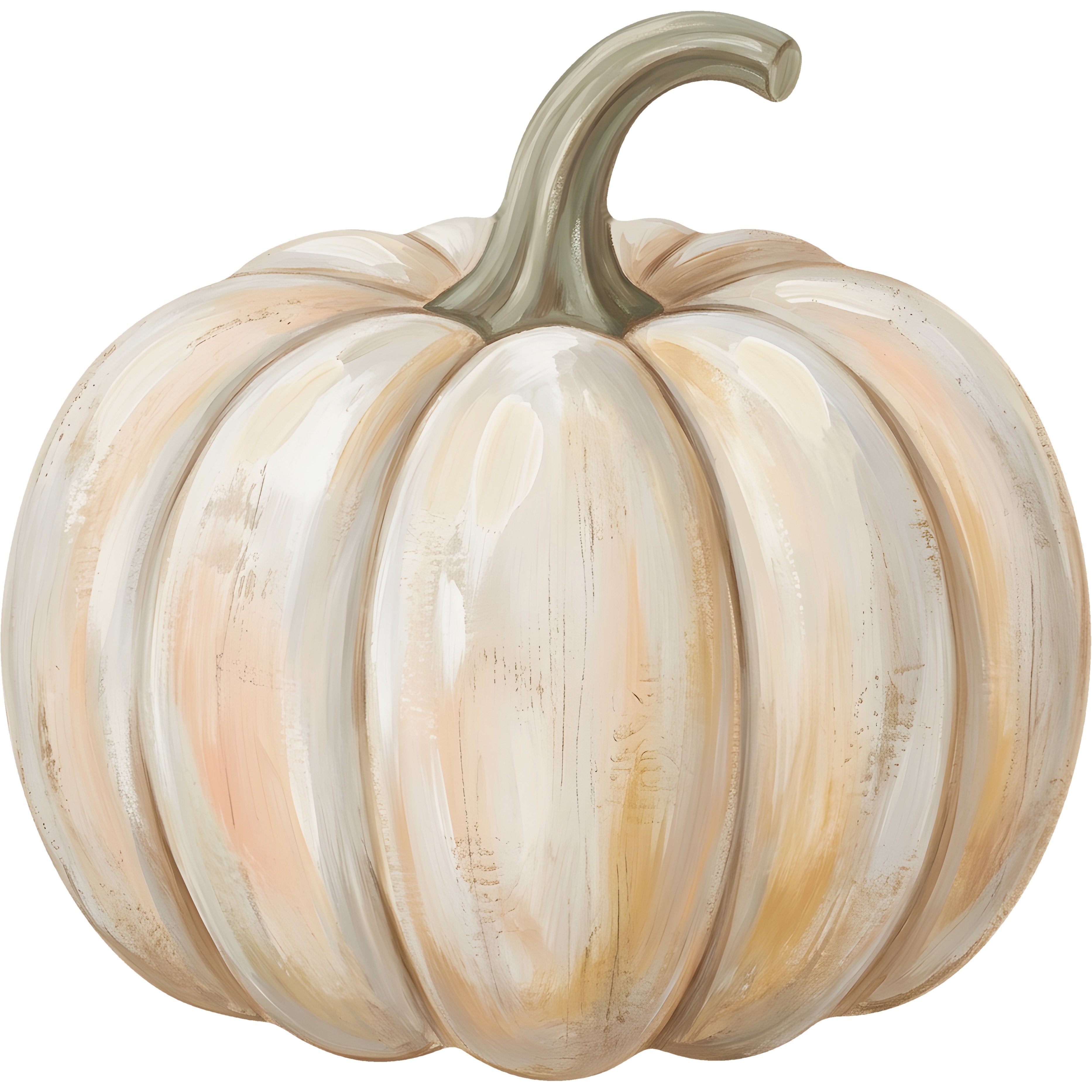 14" Flat Waterproof Accent: Cream Farmhouse Painted Pumpkin Item Number: CD1394NH-140