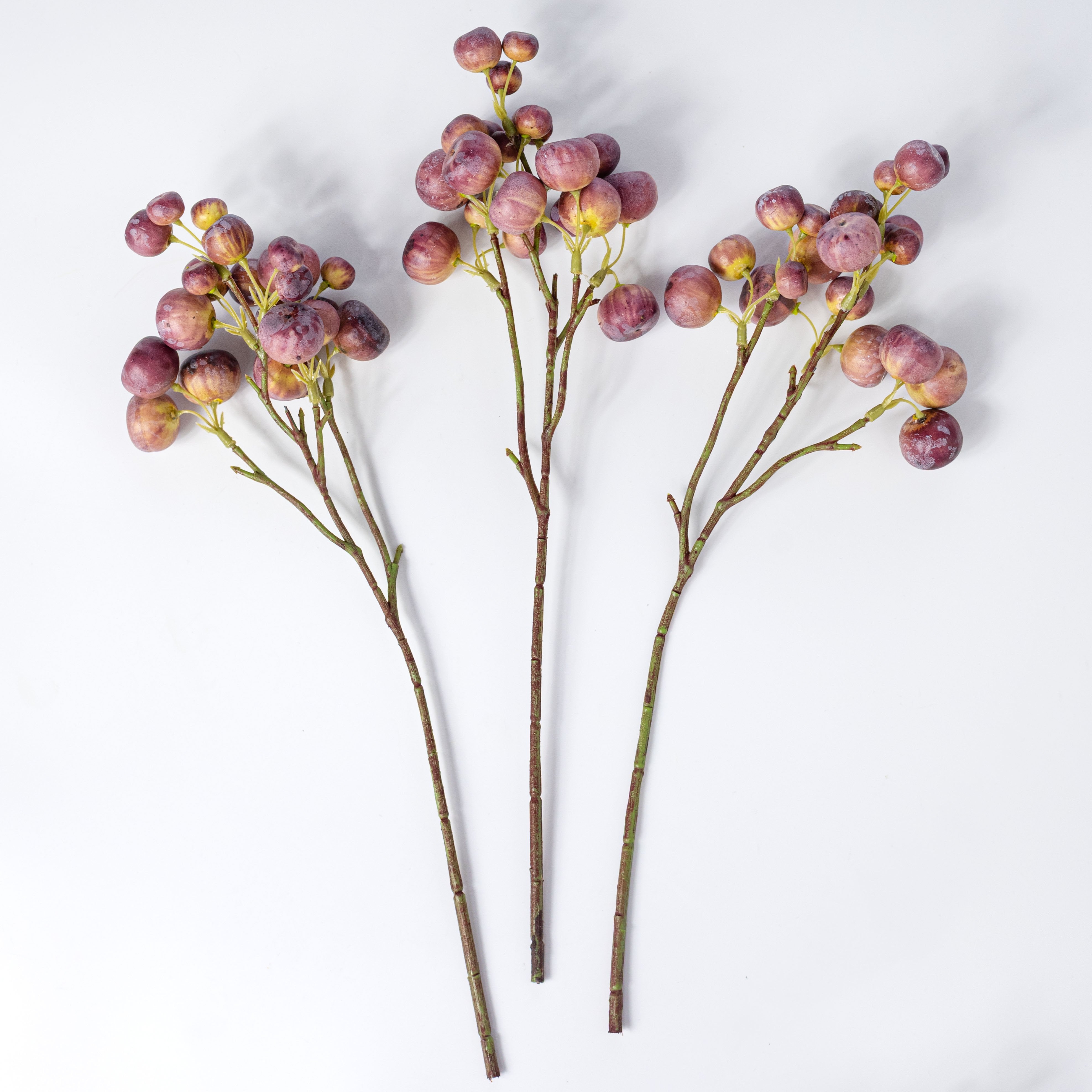 14" Oversized Berries Bundle: Purple & Green (3 Stem) detail photo 4
