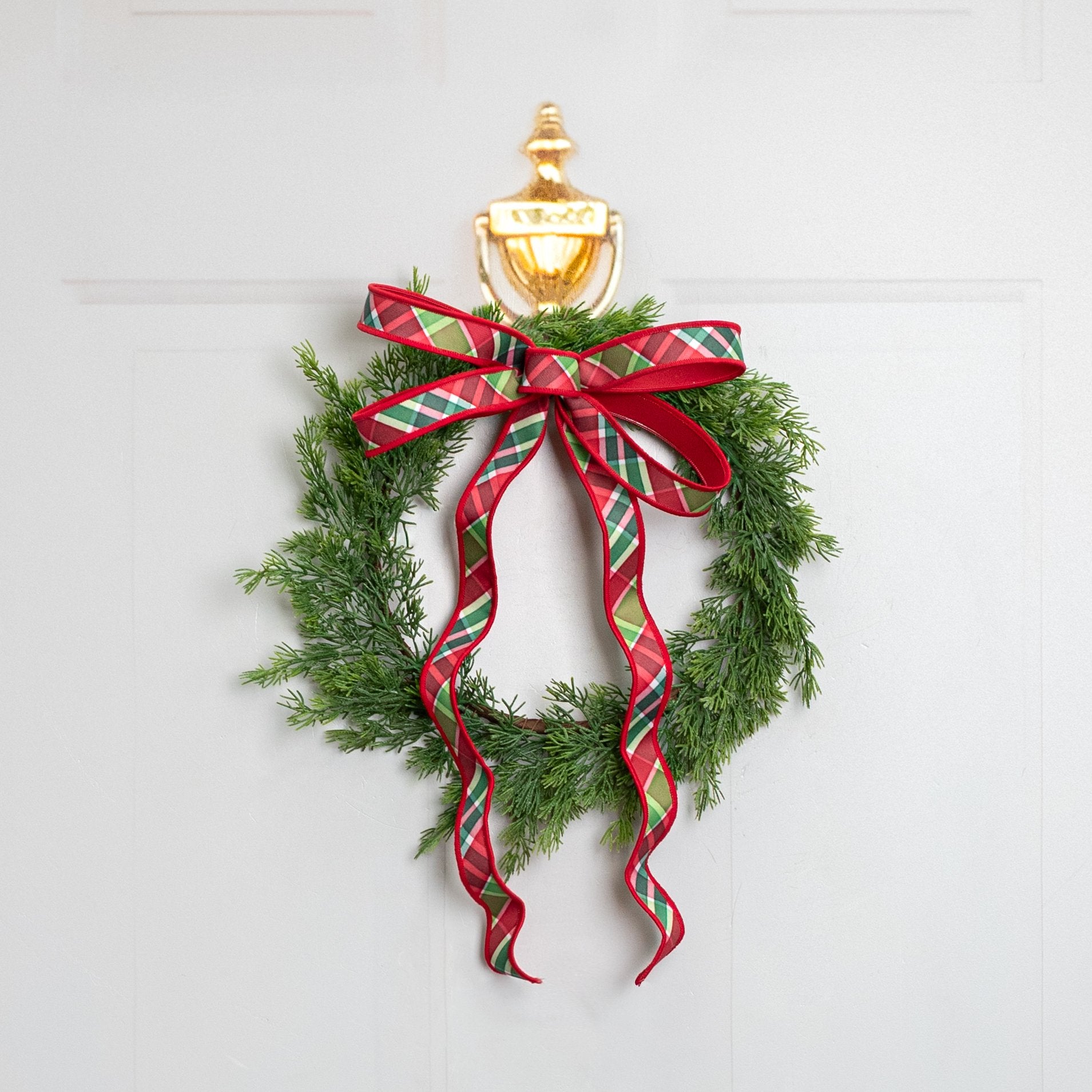 14" Soft Touch Cedar Plate Charger Wreath: Evergreen Lifestyle Photo