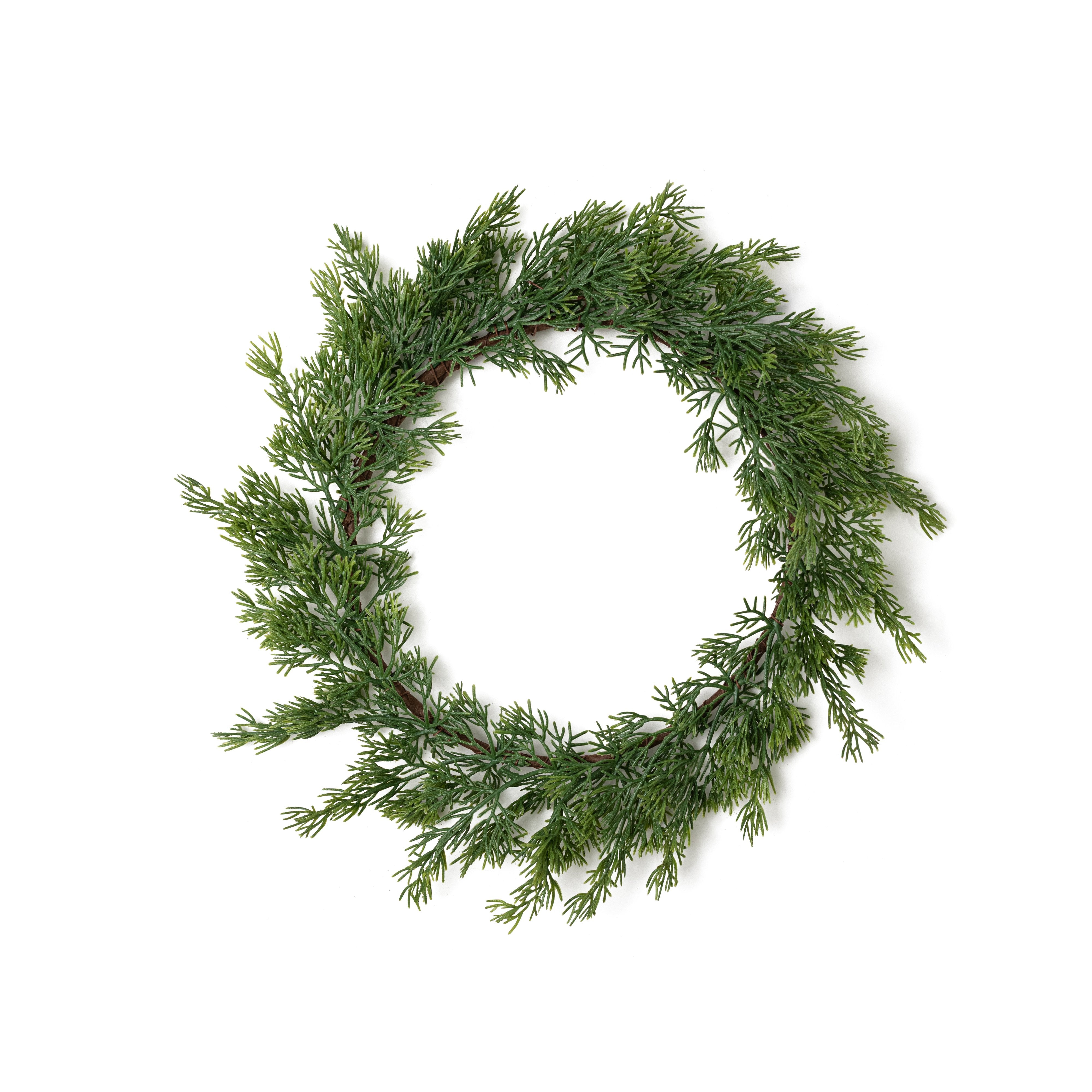 14" Soft Touch Cedar Plate Charger Wreath: Evergreen Item Number: 511615