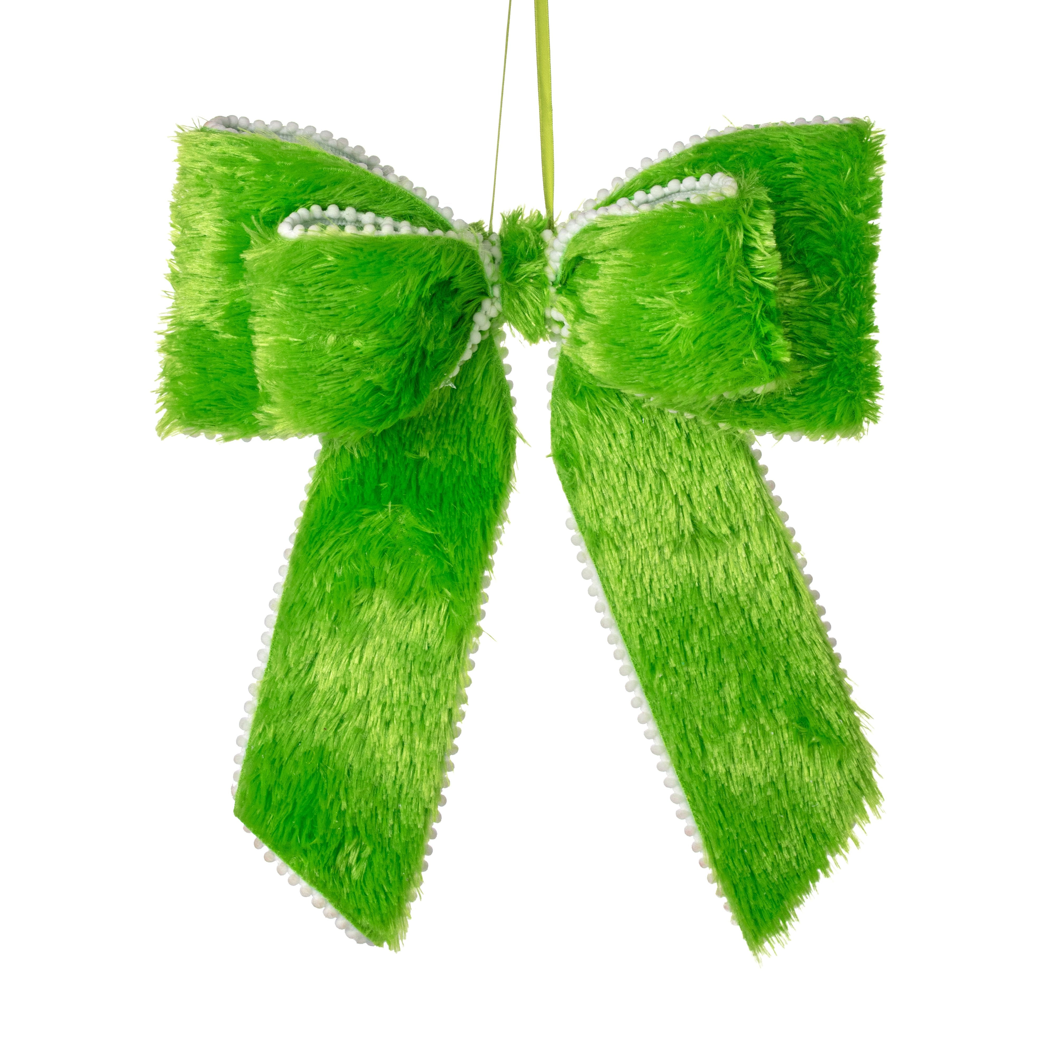 15" x 12" Furry Pre-Made Bow: Green Item Number: 86656GN