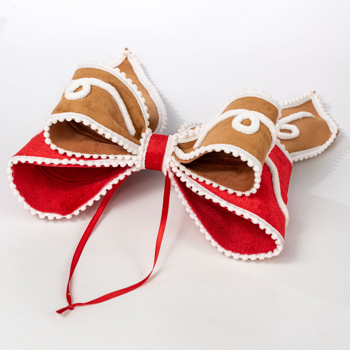 15" x 12" Pre-Made Bow: Red Gingerbread detail photo 3