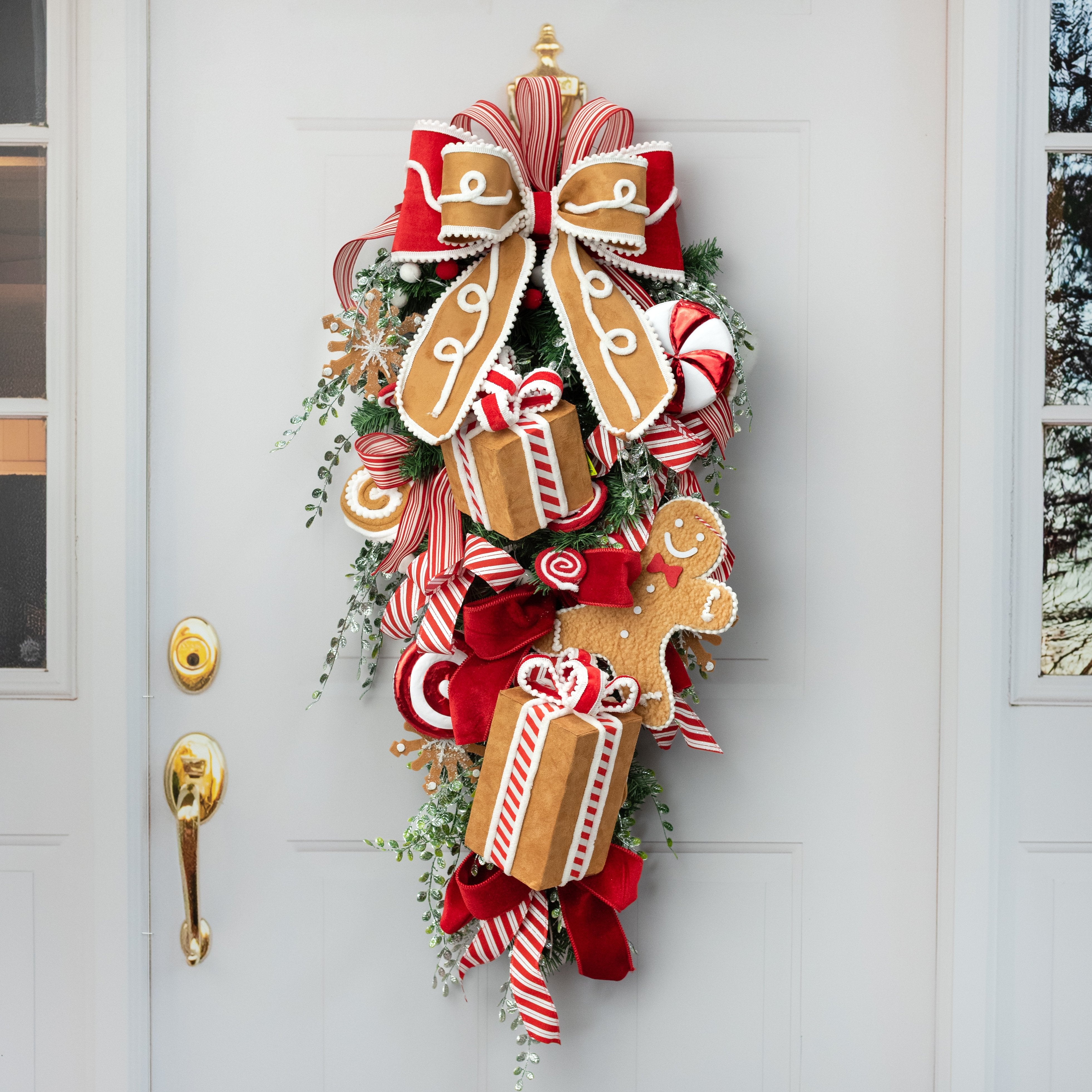 15" x 12" Pre-Made Bow: Red Gingerbread detail photo 5
