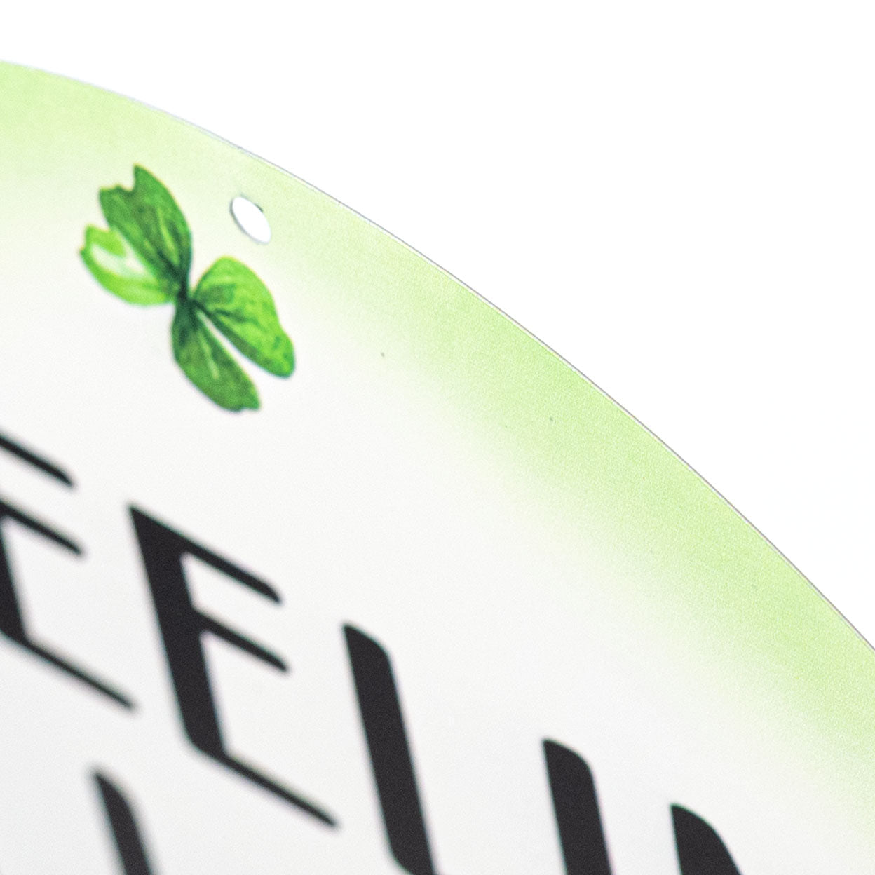 15" Oval Metal Sign: Glittered Feeling Lucky detail photo 3