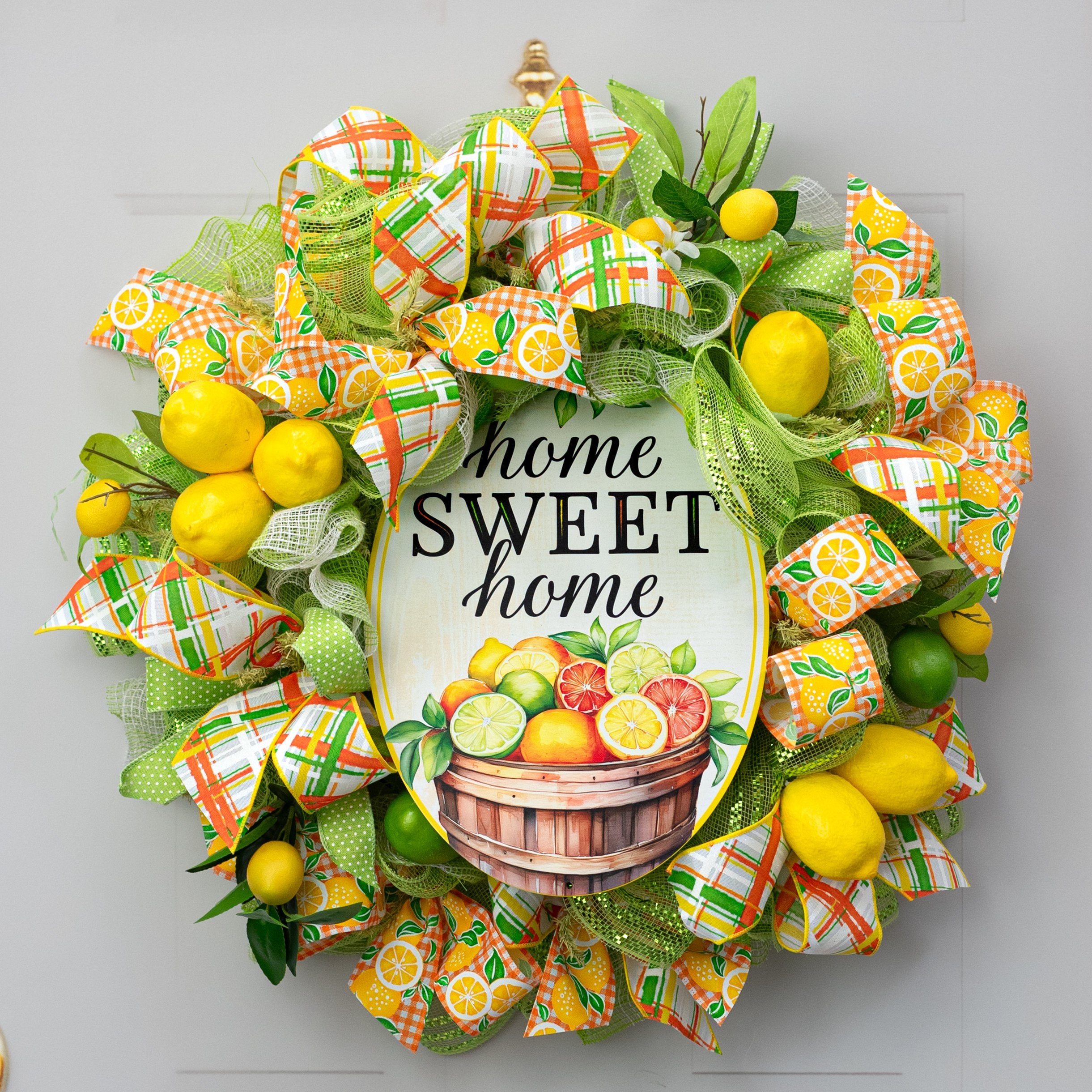 15" Oval Metal Sign: Home Sweet Home Cirtrus Lifestyle Photo