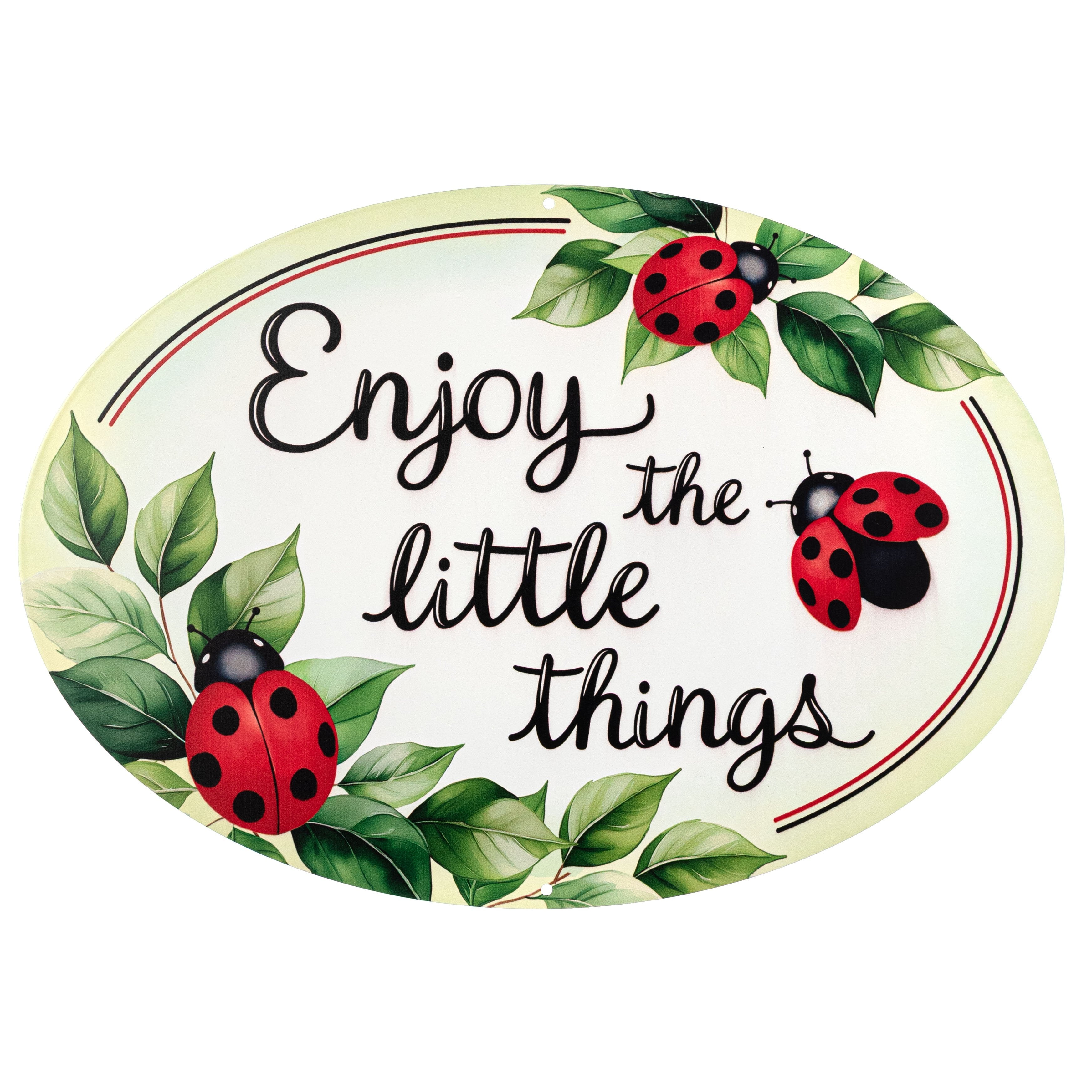 15" Oval Metal Sign: Ladybug Little Things Item Number: MD1744