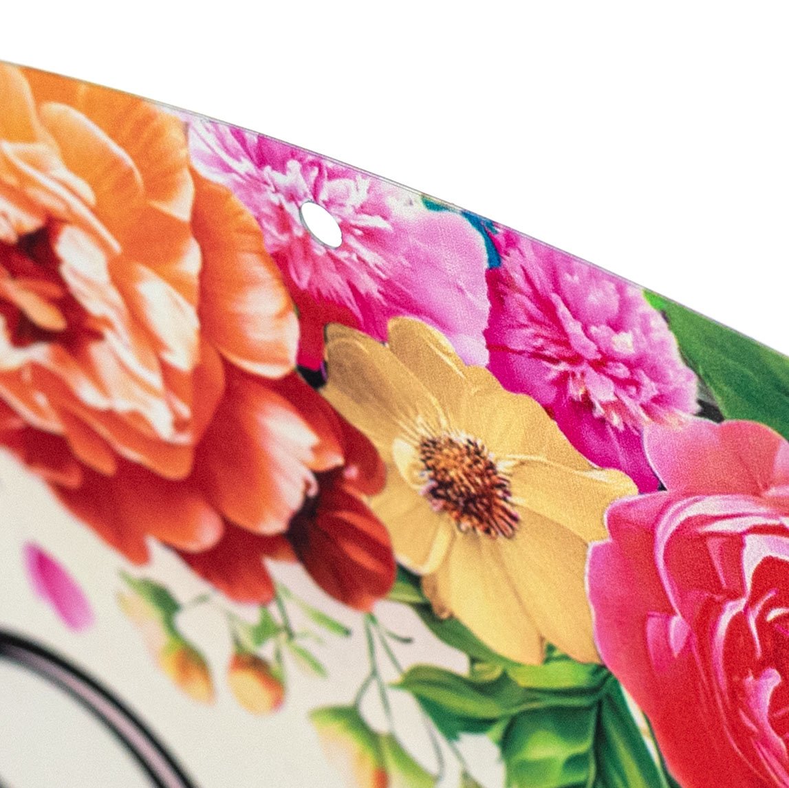 15" Oval Metal Sign: Welcome Florals detail photo 3