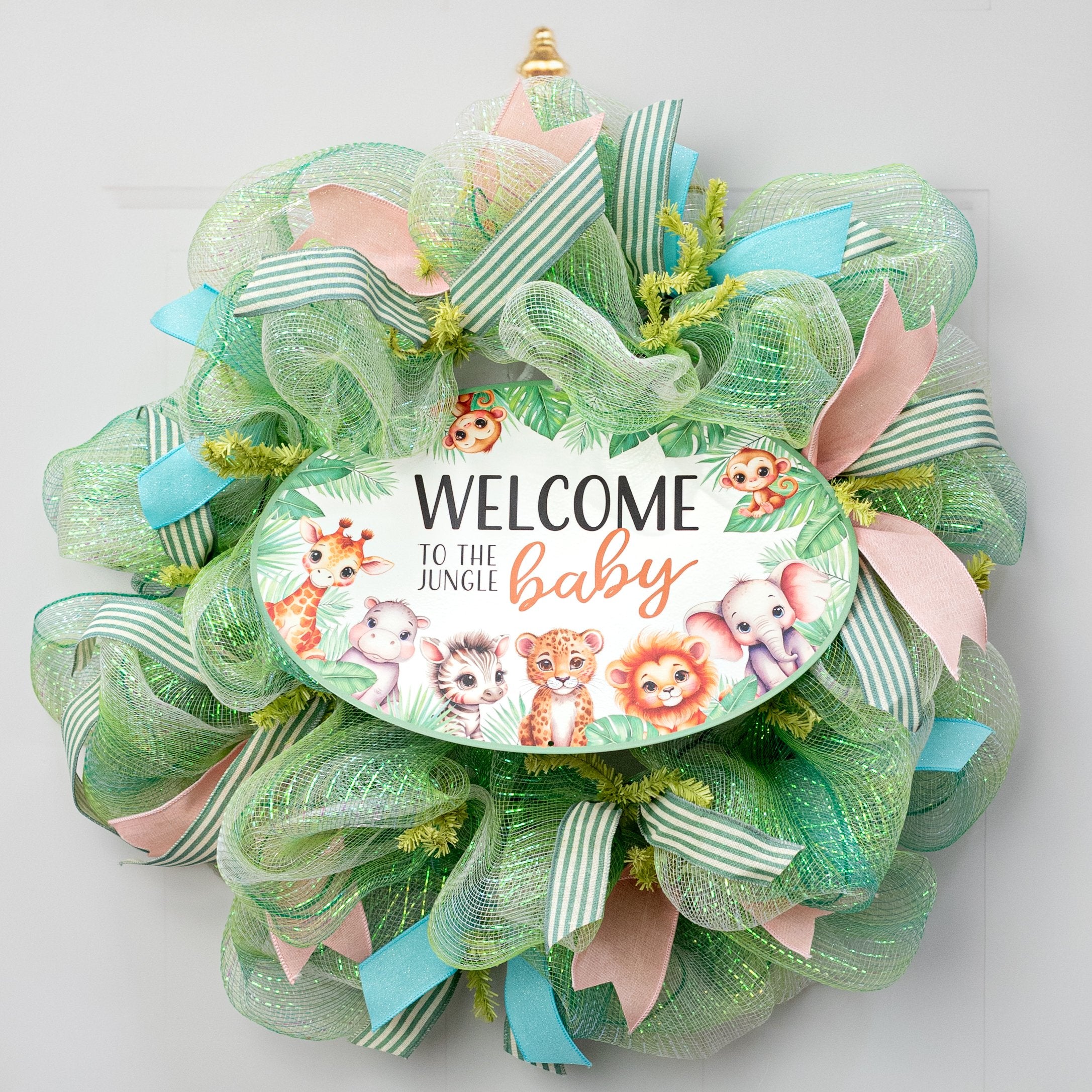 15" Oval Metal Sign: Welcome to the Jungle Baby Lifestyle Photo