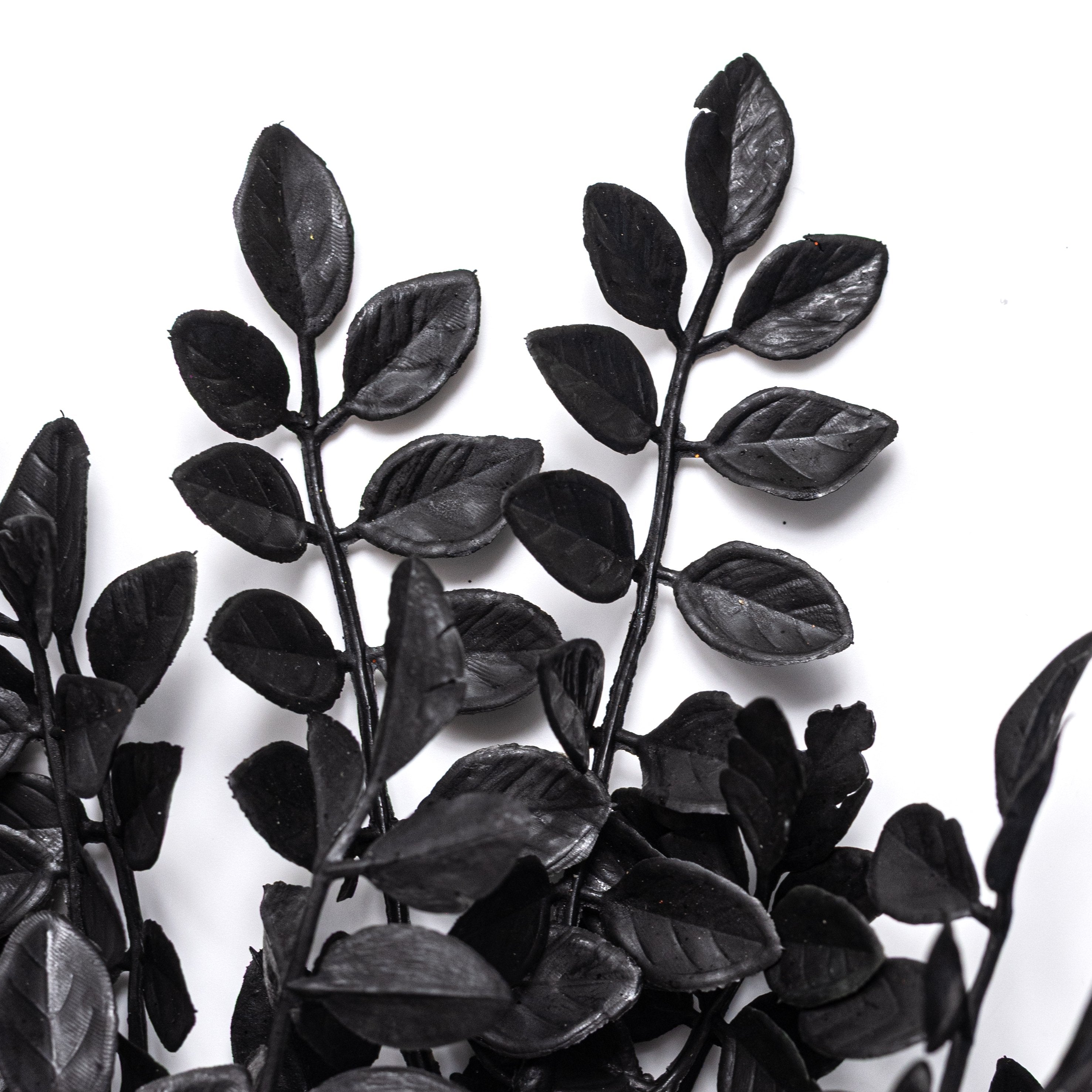 15" Plastic Wisteria Leaves Bush: Black (5 Stem) Lifestyle Photo