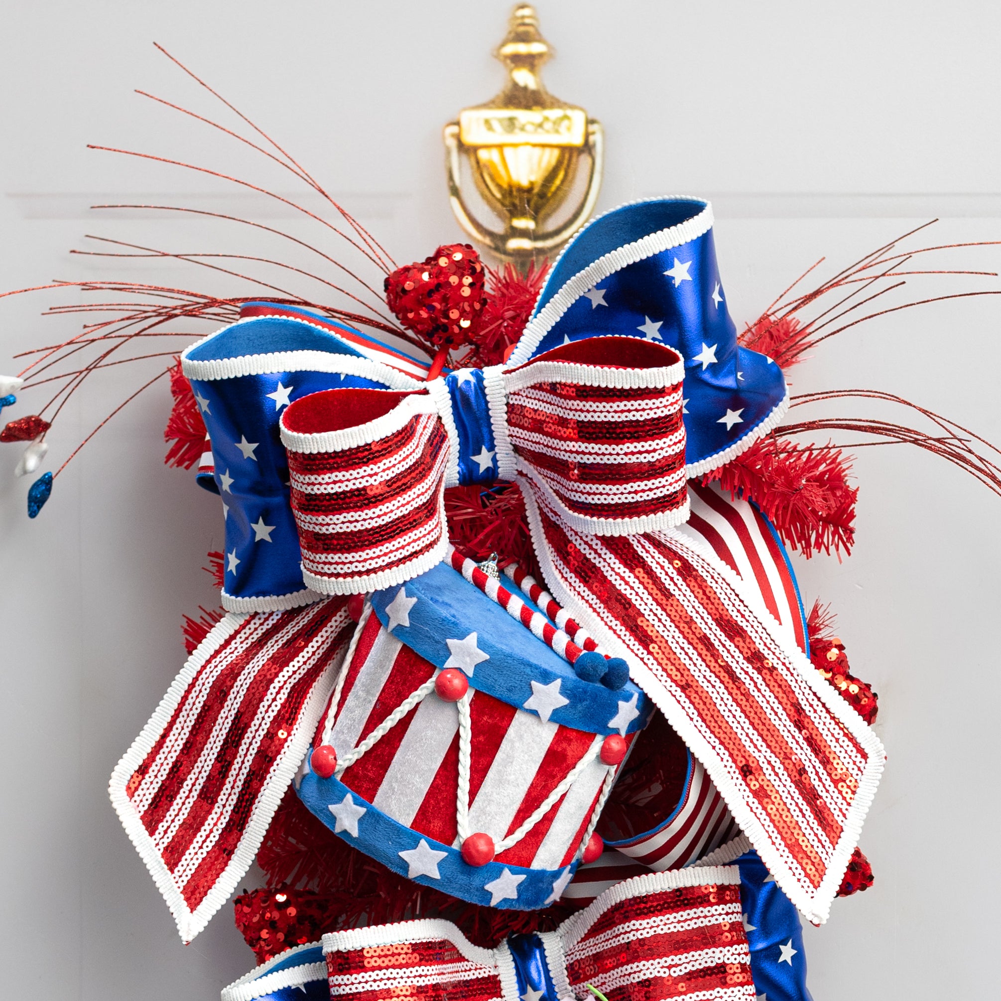 15" Sequin Stars & Stripes Bow Lifestyle Photo