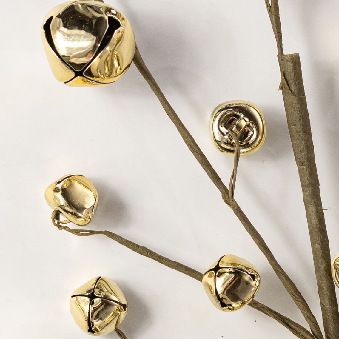 16.5" Jingle Bell Spray: Shiny 18K Gold Lifestyle Photo