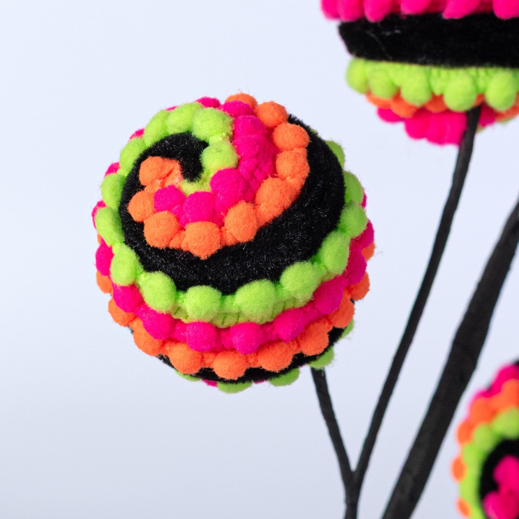 16" Chenille Pom Pom Ball Spray: Neon Halloween Lifestyle Photo