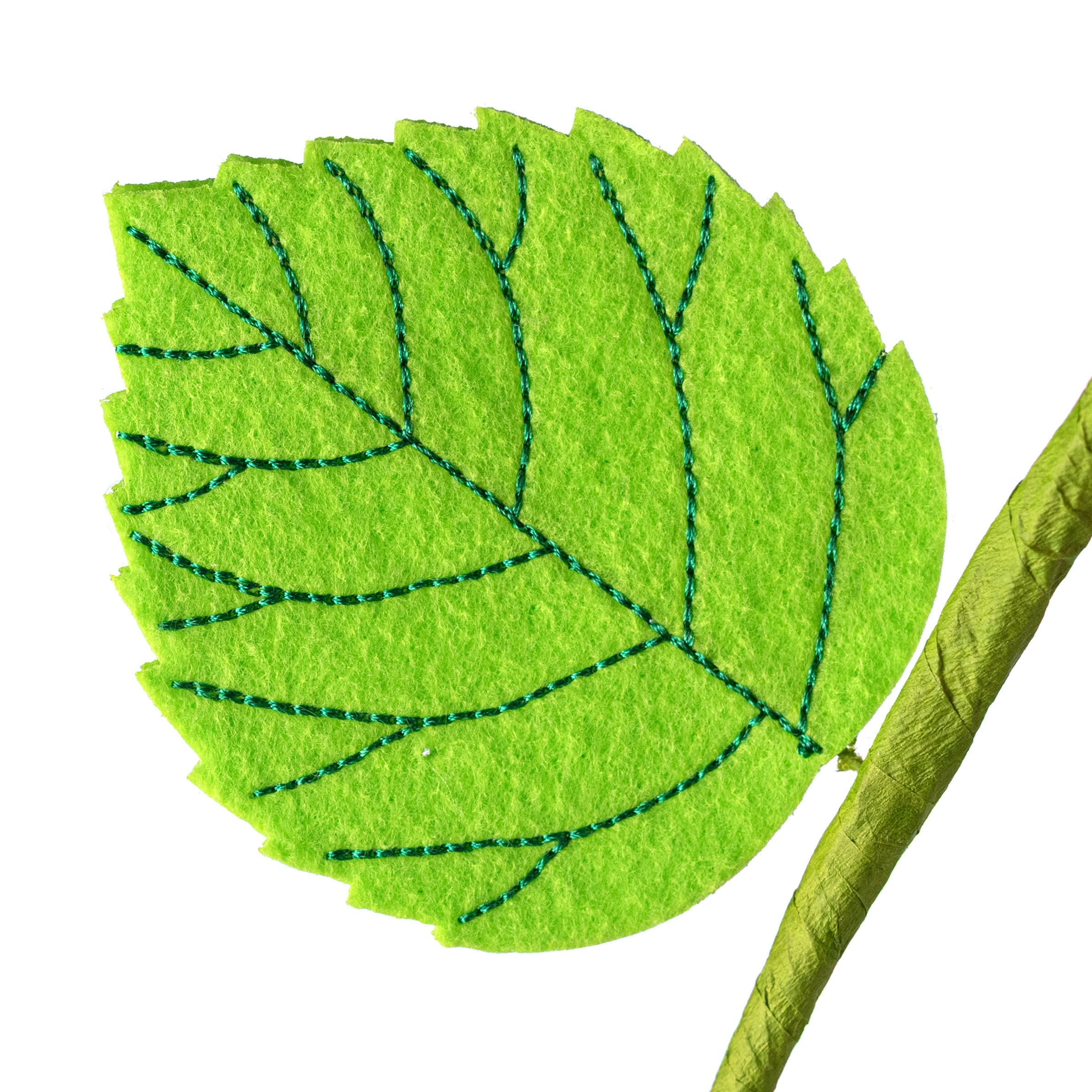 16" Felt Hydrangea Flower Stem: Cream detail photo 5