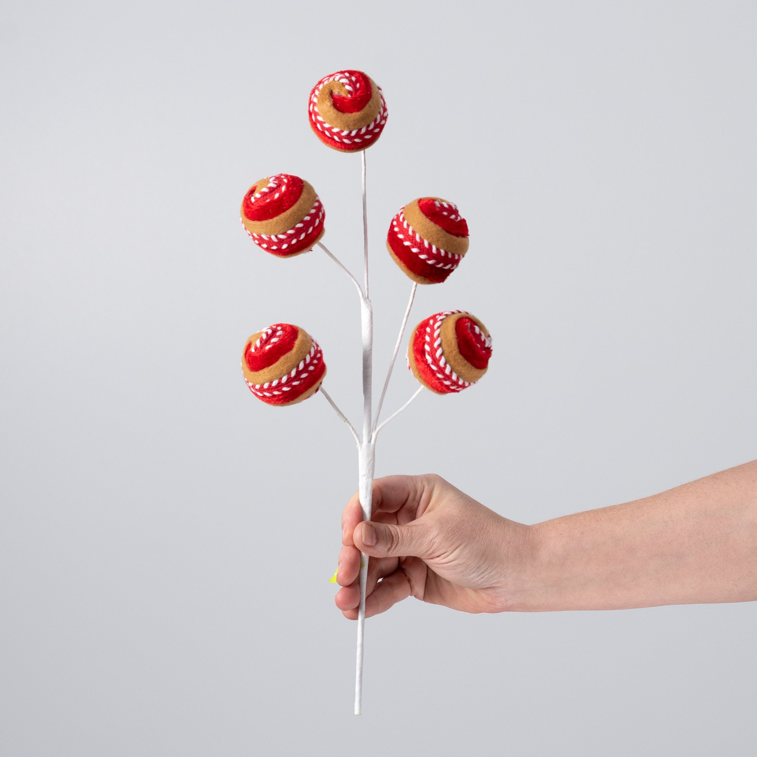 16" Lollipop Stitch Ball Pick: Red Gingerbread detail photo 3