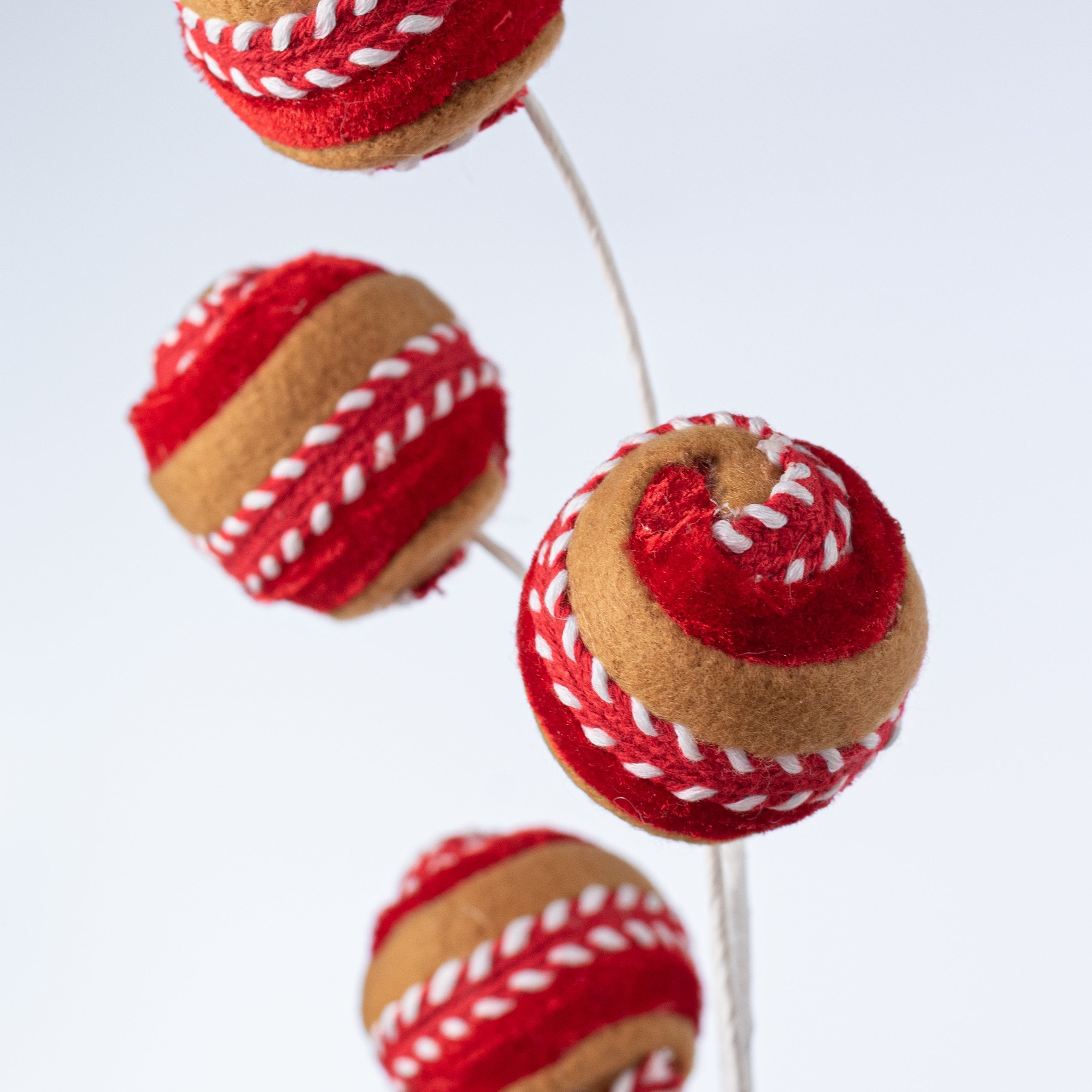 16" Lollipop Stitch Ball Pick: Red Gingerbread detail photo 6
