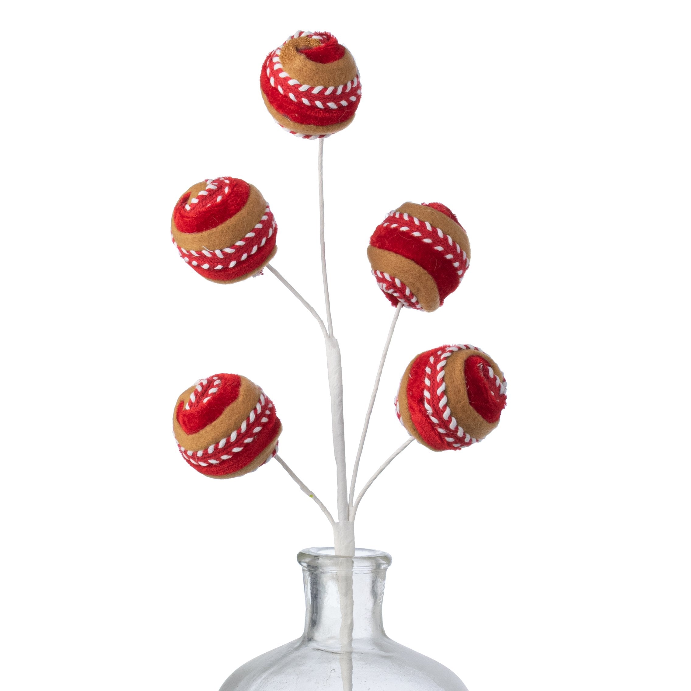 16" Lollipop Stitch Ball Pick: Red Gingerbread Item Number: 86731RDWTBN