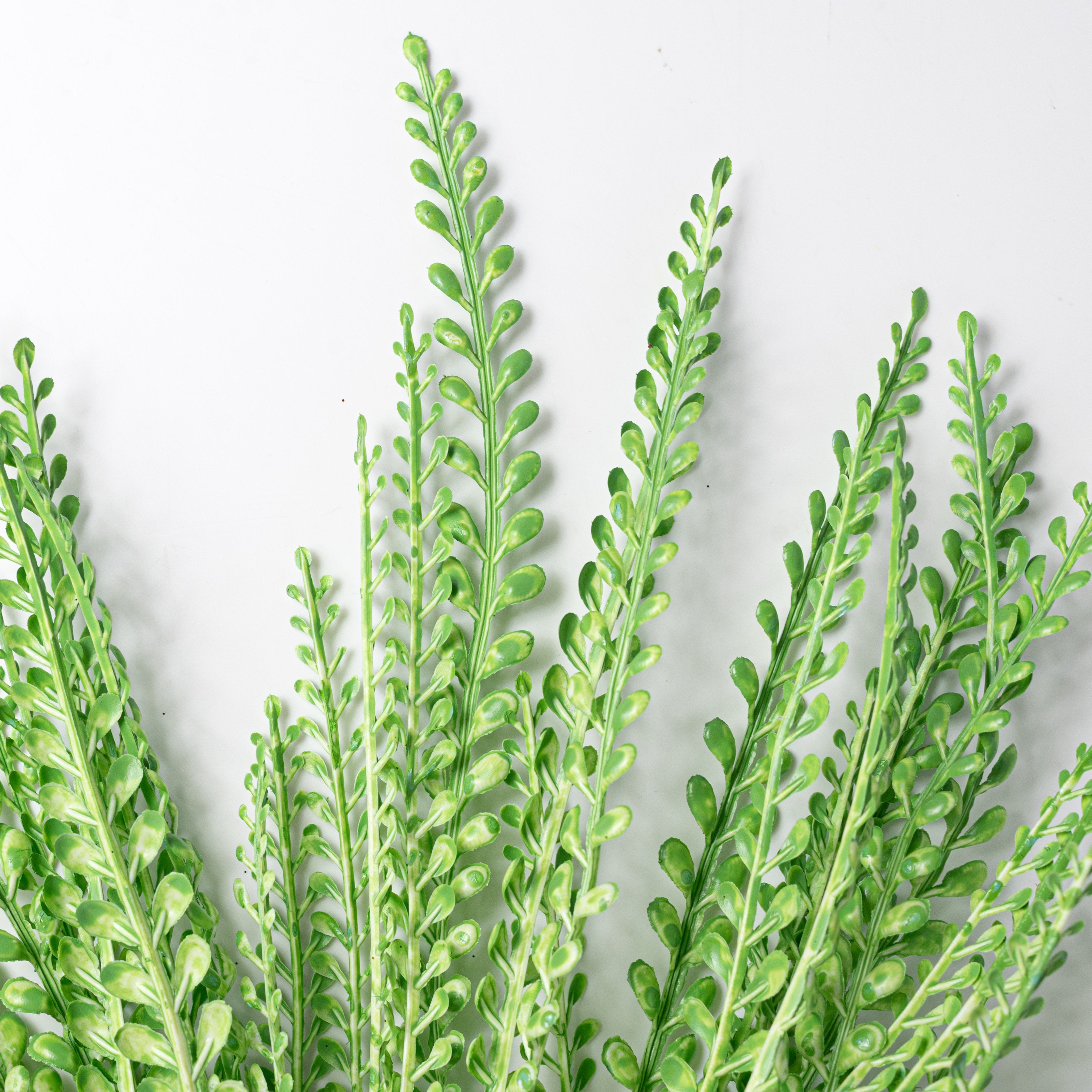 16" Plastic Leaf Button Fern Bush: Green (5 Stem) Lifestyle Photo