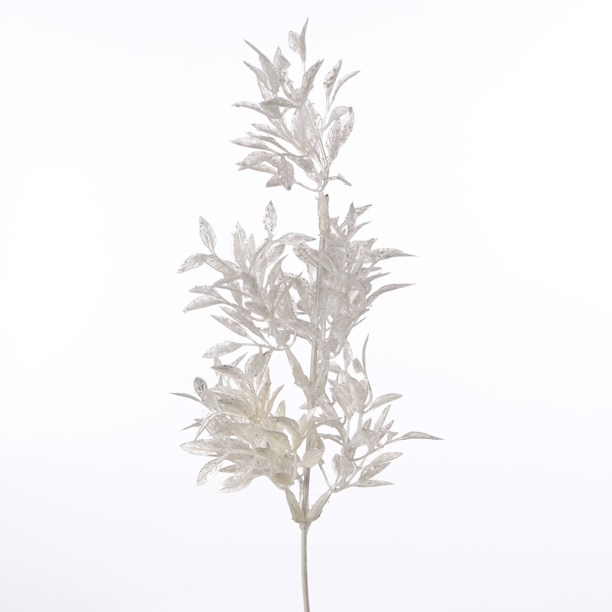 16" Tea Leaf Bush: Pearl White & Silver (7 Stem) detail photo 4