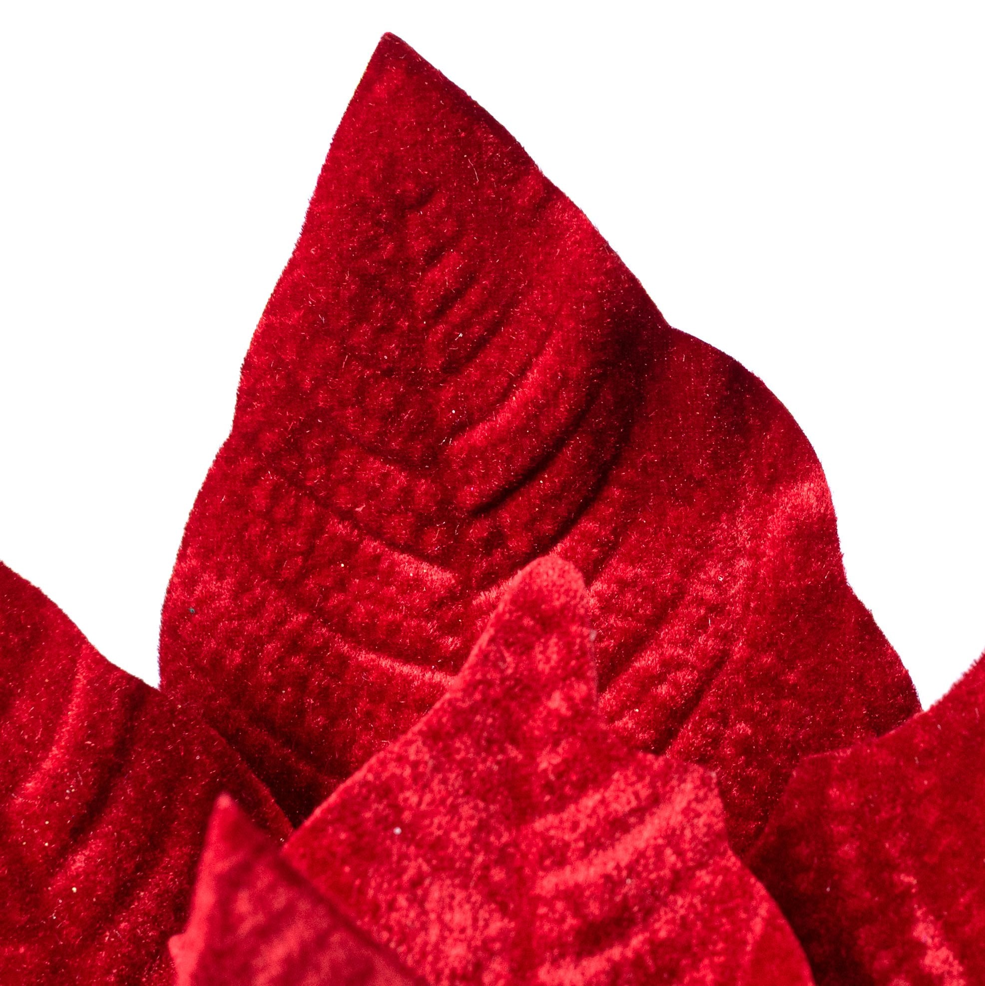17" x 20" Jumbo Poinsettia Stem: Holiday Red detail photo 5