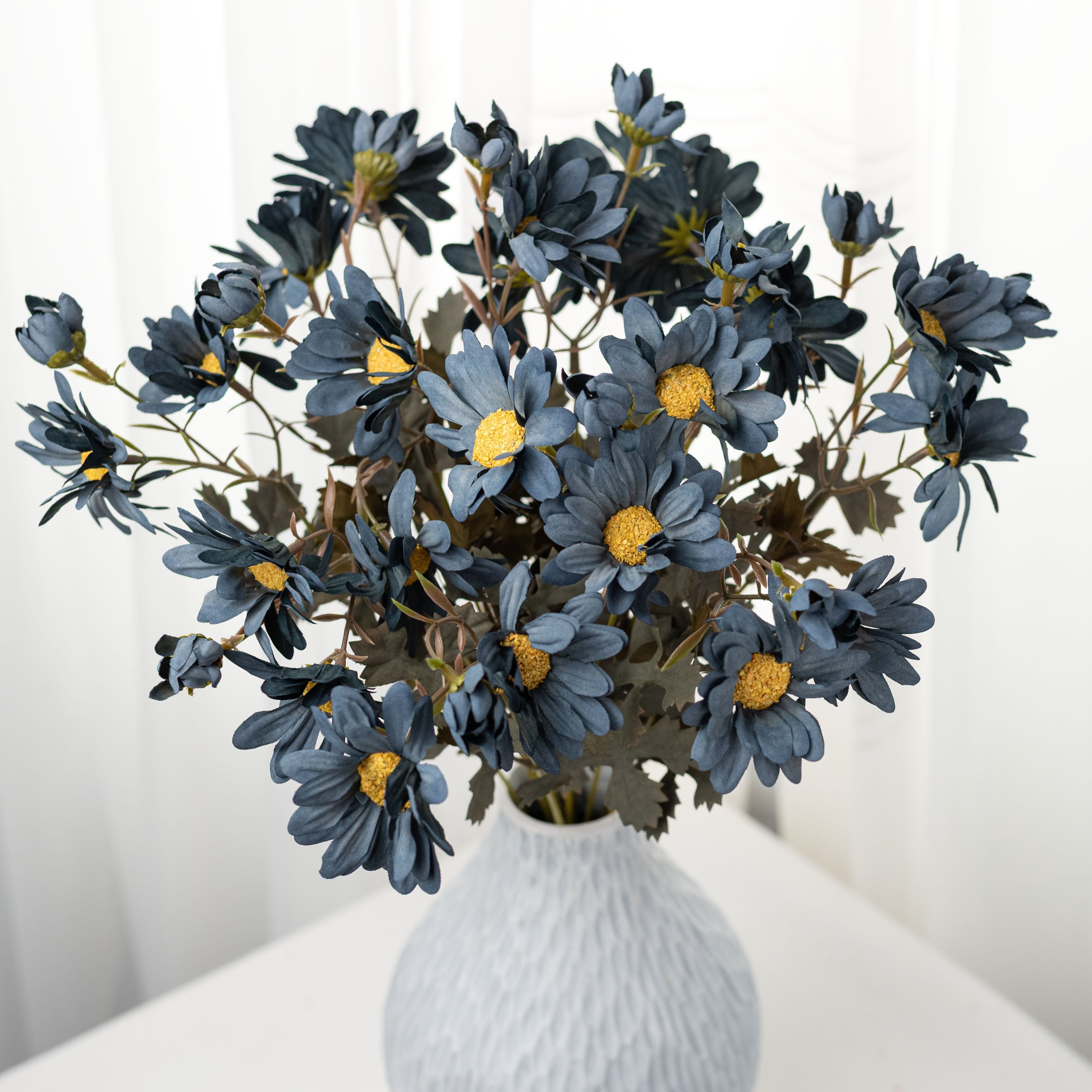 17" Chrysanthemum Bush: Smoke Blue (12 Stem) Item Number: 57450BL