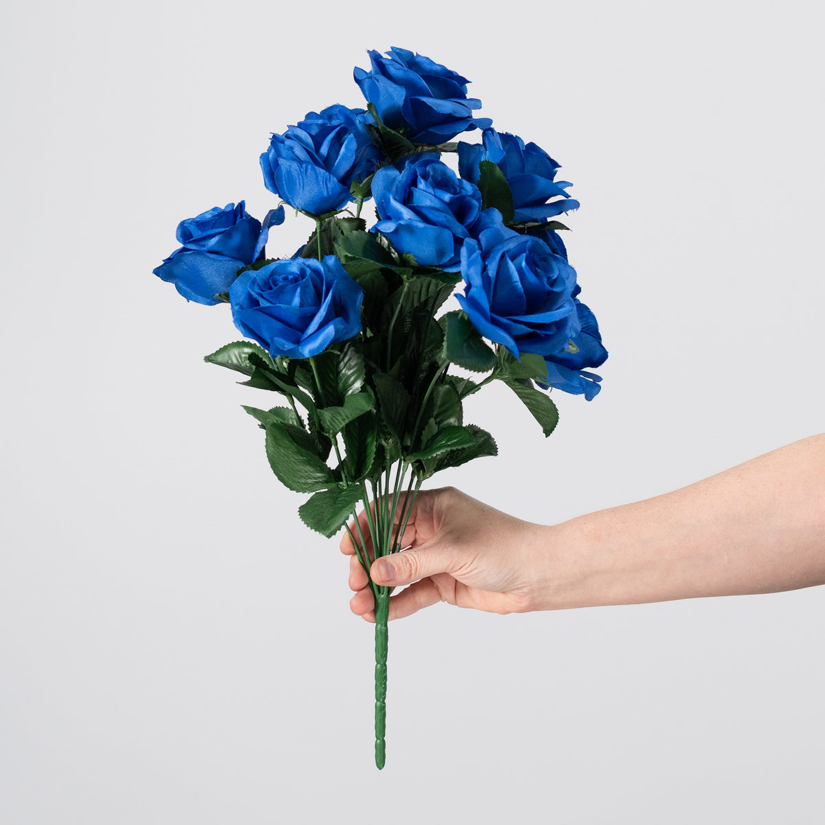 17" Colorfast Lillian Open Rose Bush: Bright Blue detail photo 3