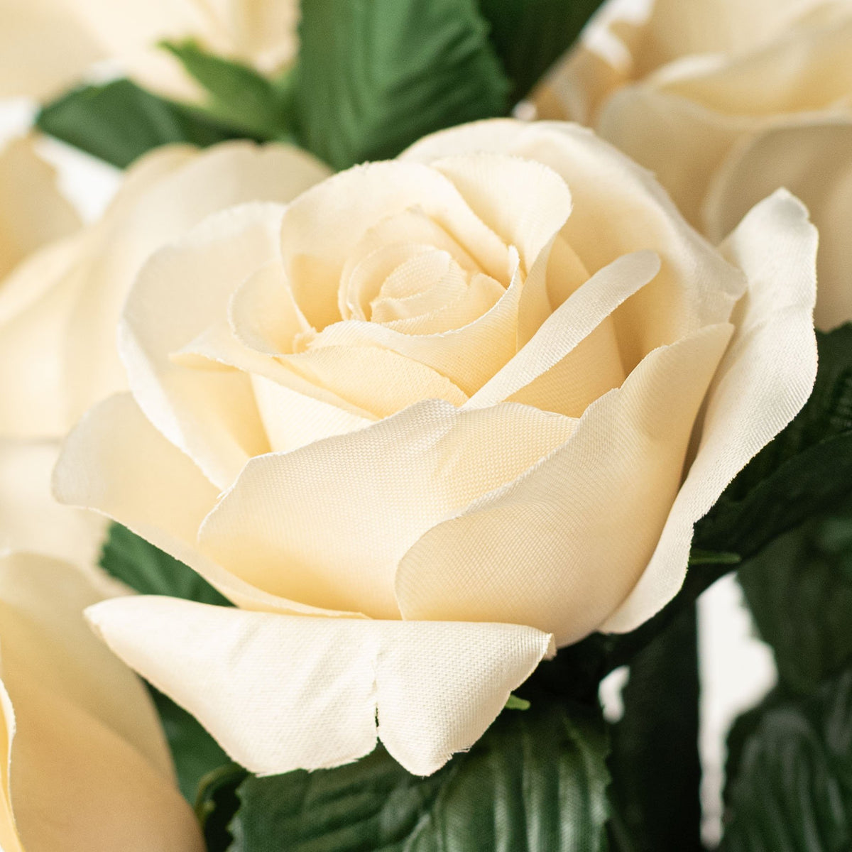 17" Colorfast Lillian Open Rose Bush: Ivory Lifestyle Photo